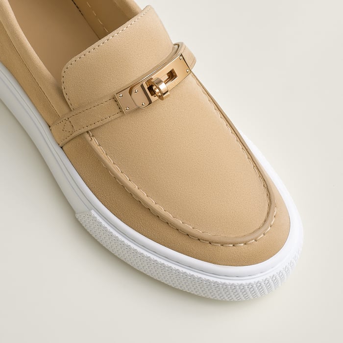 Beige Lin Game Slip-on Sneaker