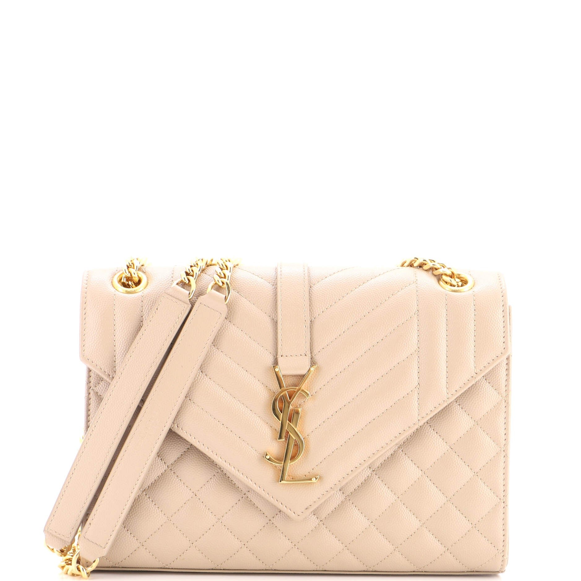 Classic Monogram Envelope Satchel Mixed Matelasse Leather Medium