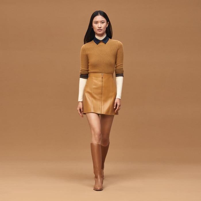 Marron Ocre A-line Miniskirt