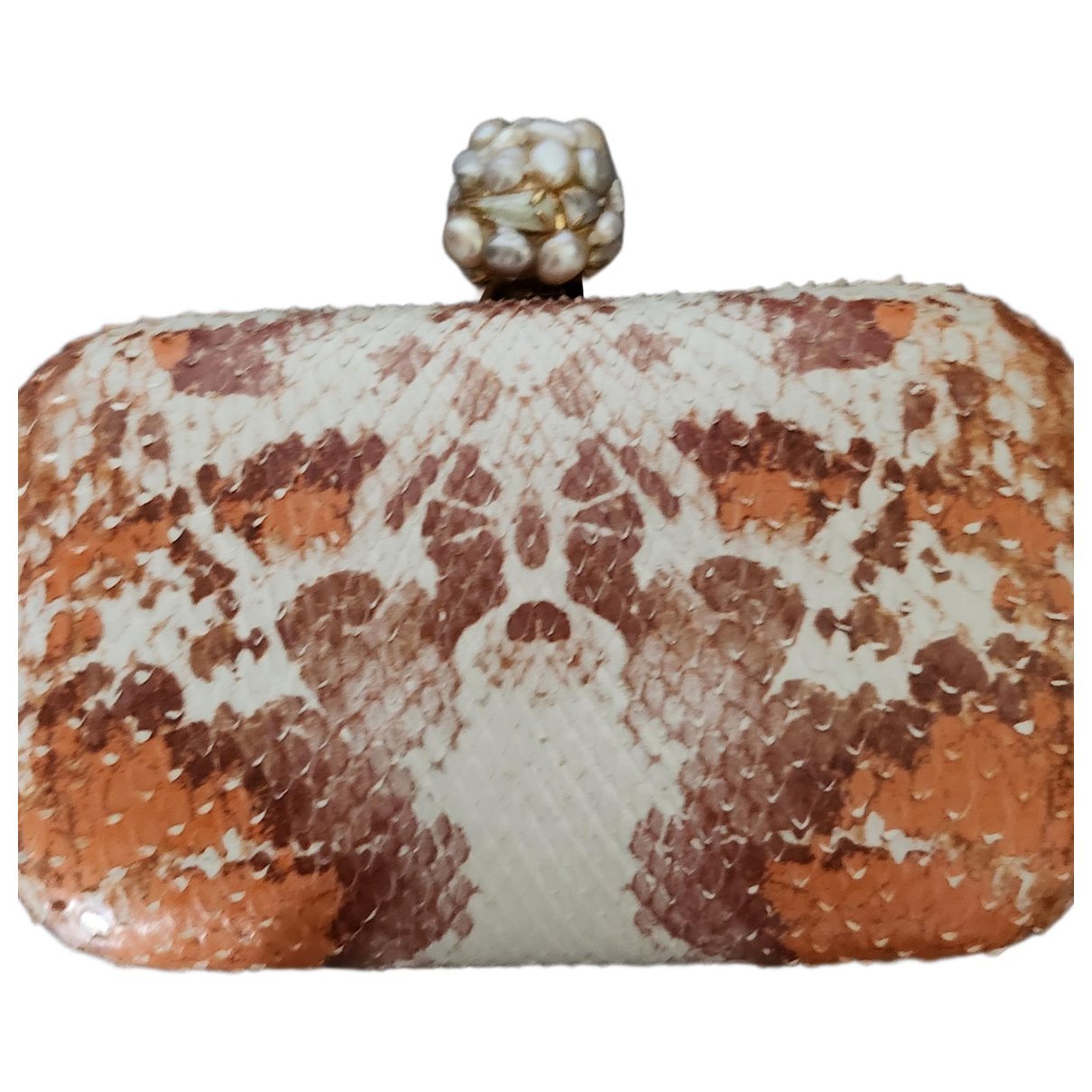 Alexander McQueen Skull pony-style calfskin clutch bag