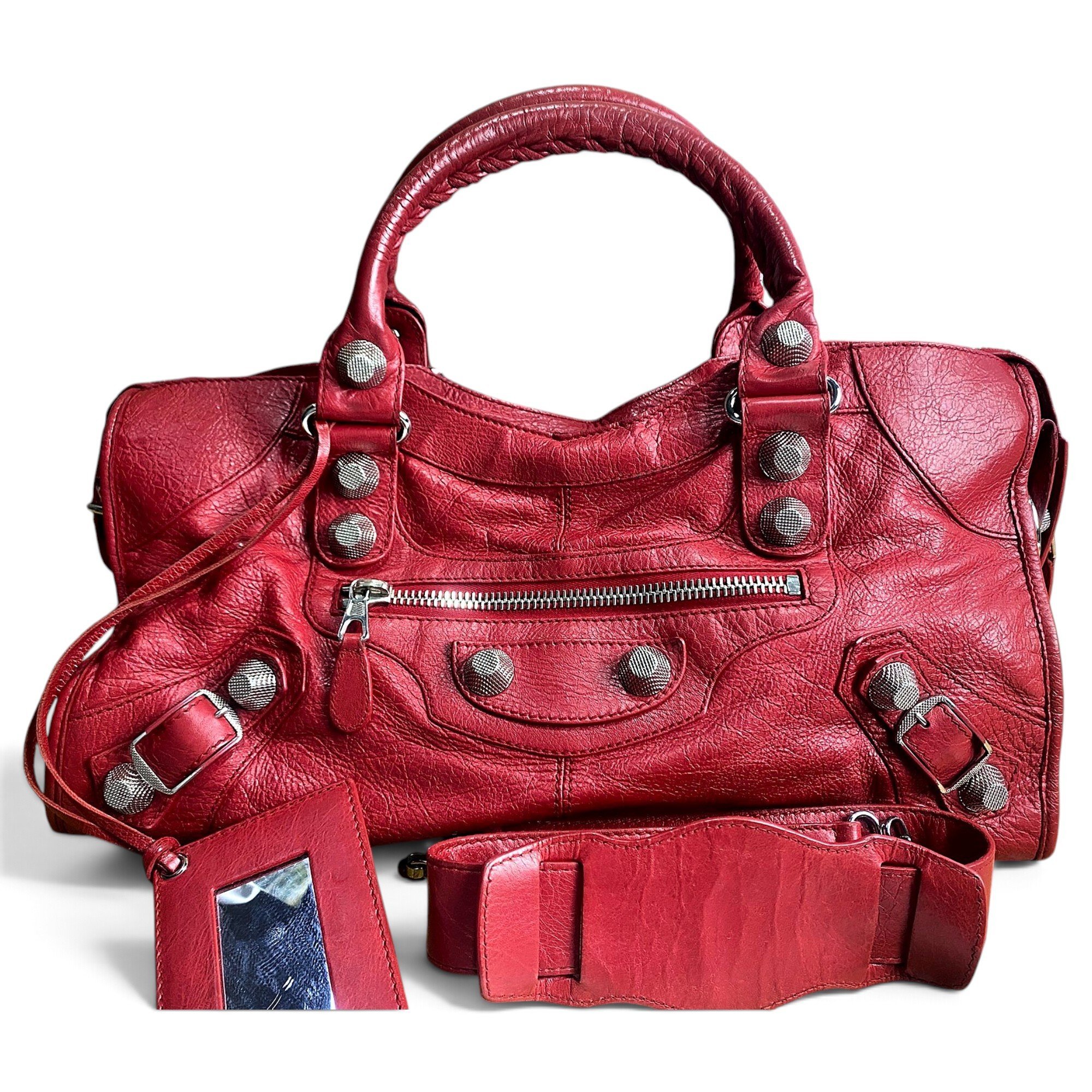 City leather handbag