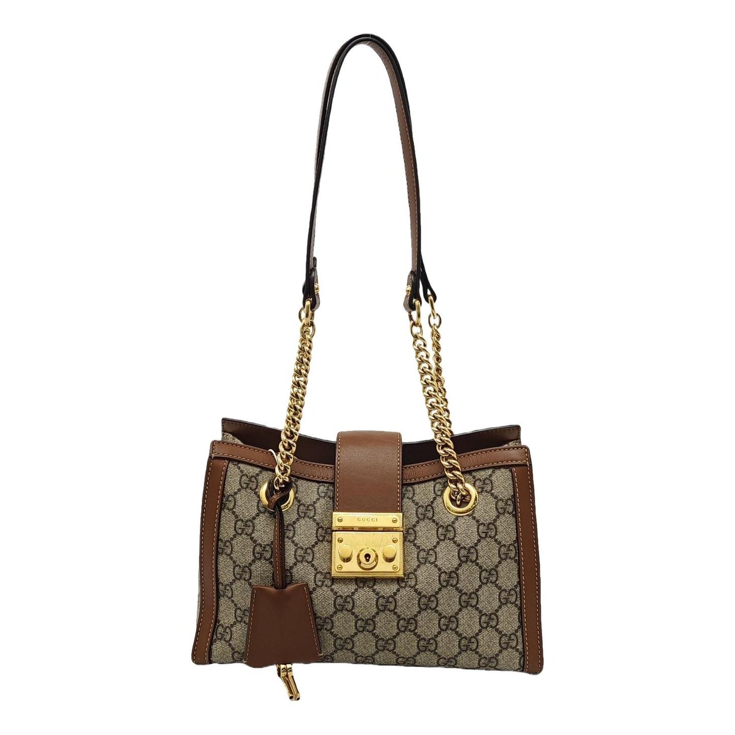 Padlock leather handbag