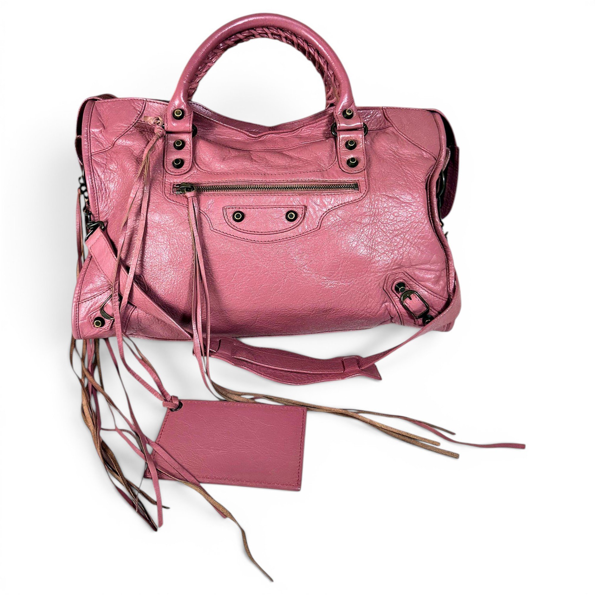 City leather handbag