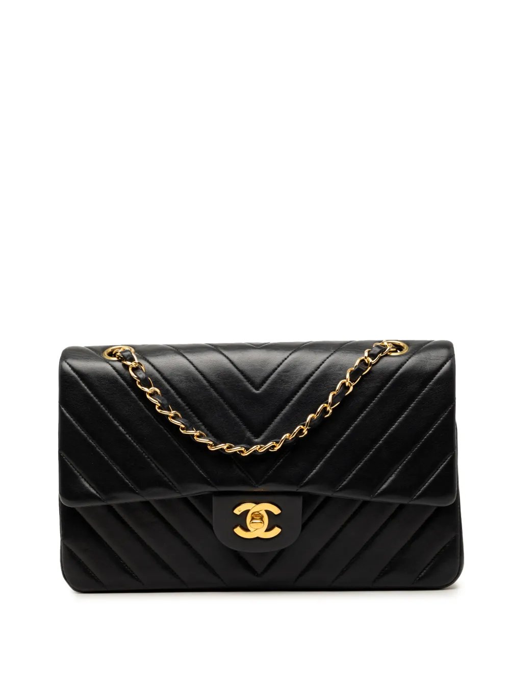 1991-1994 Medium Classic Chevron Lambskin Double Flap shoulder bag