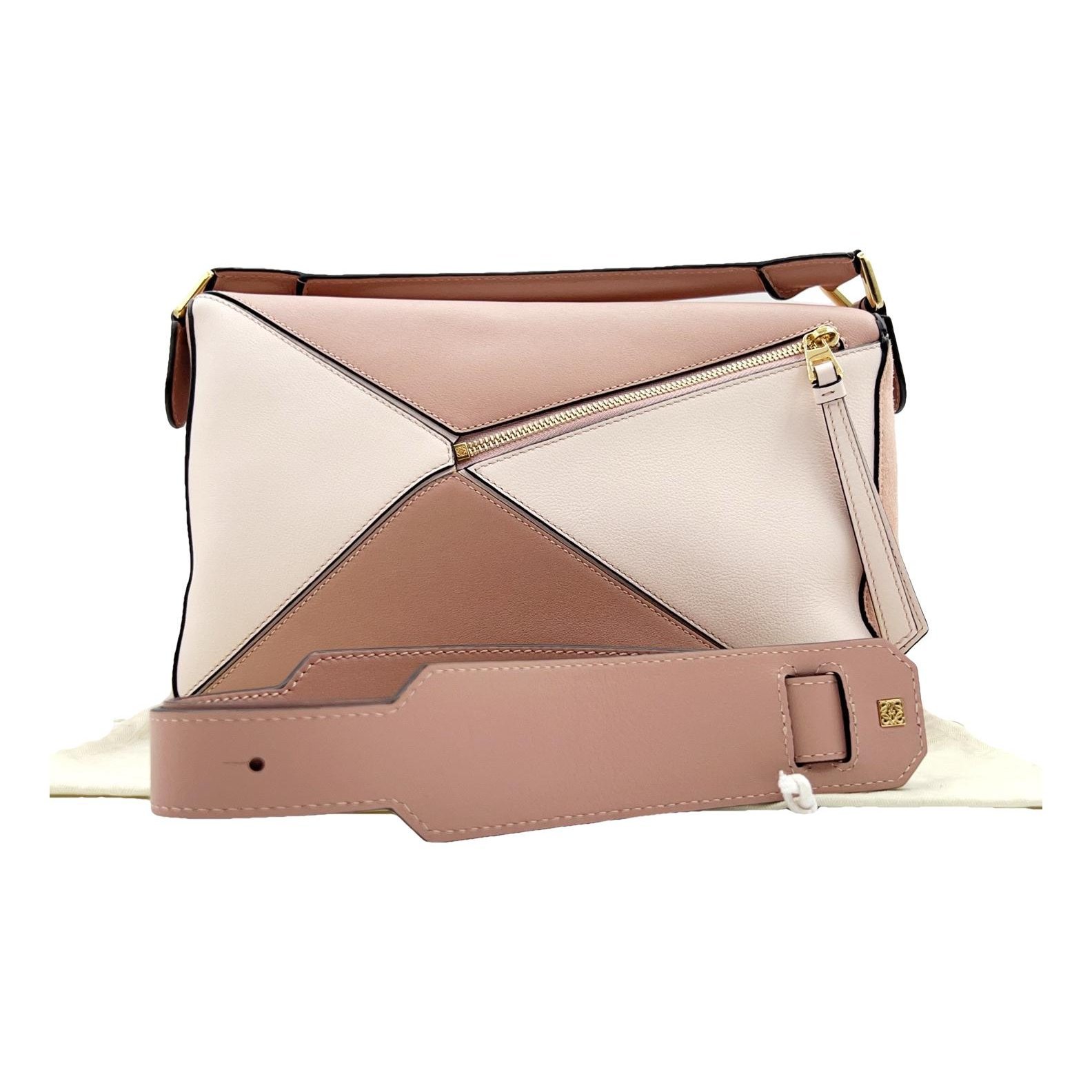 Puzzle leather handbag
