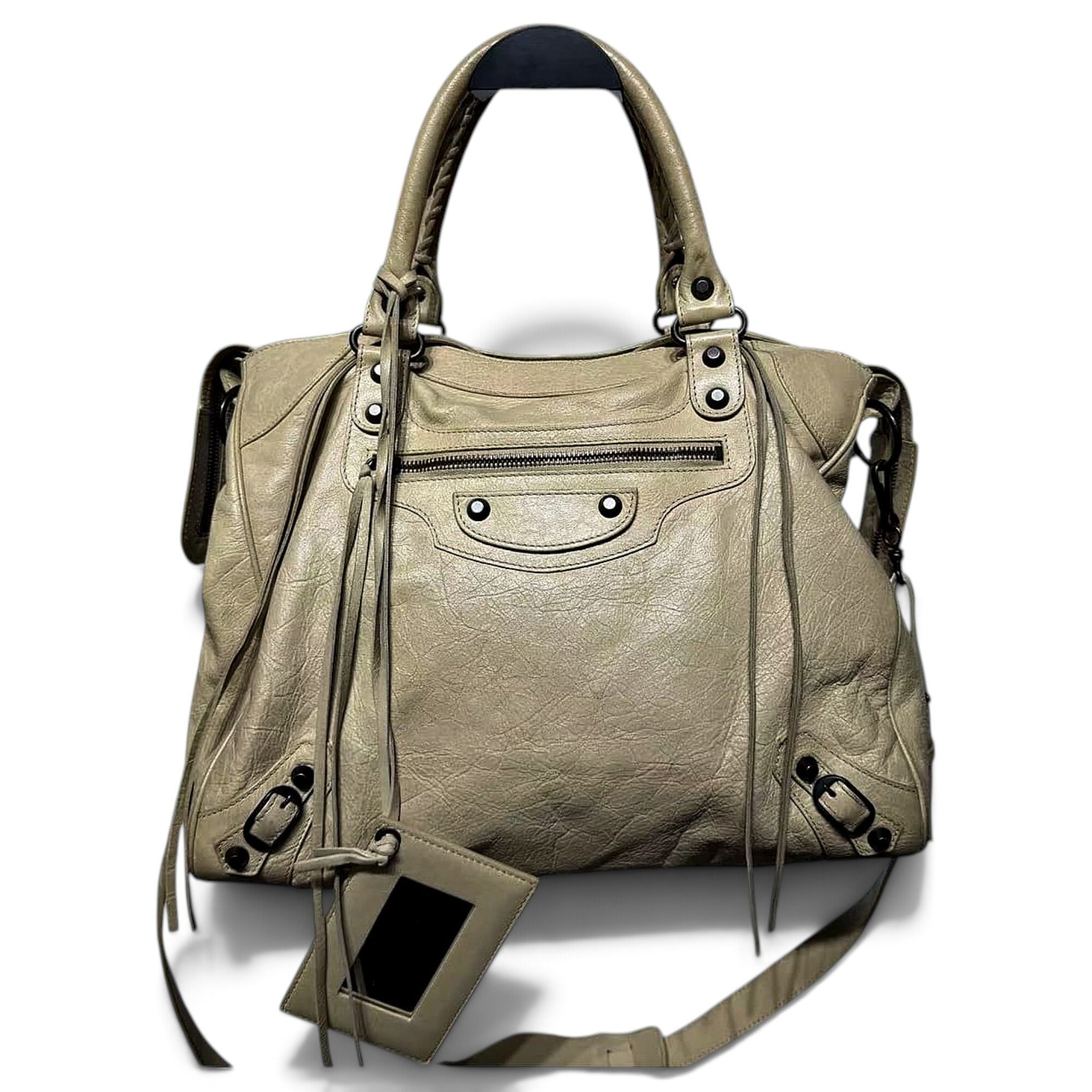 City leather handbag