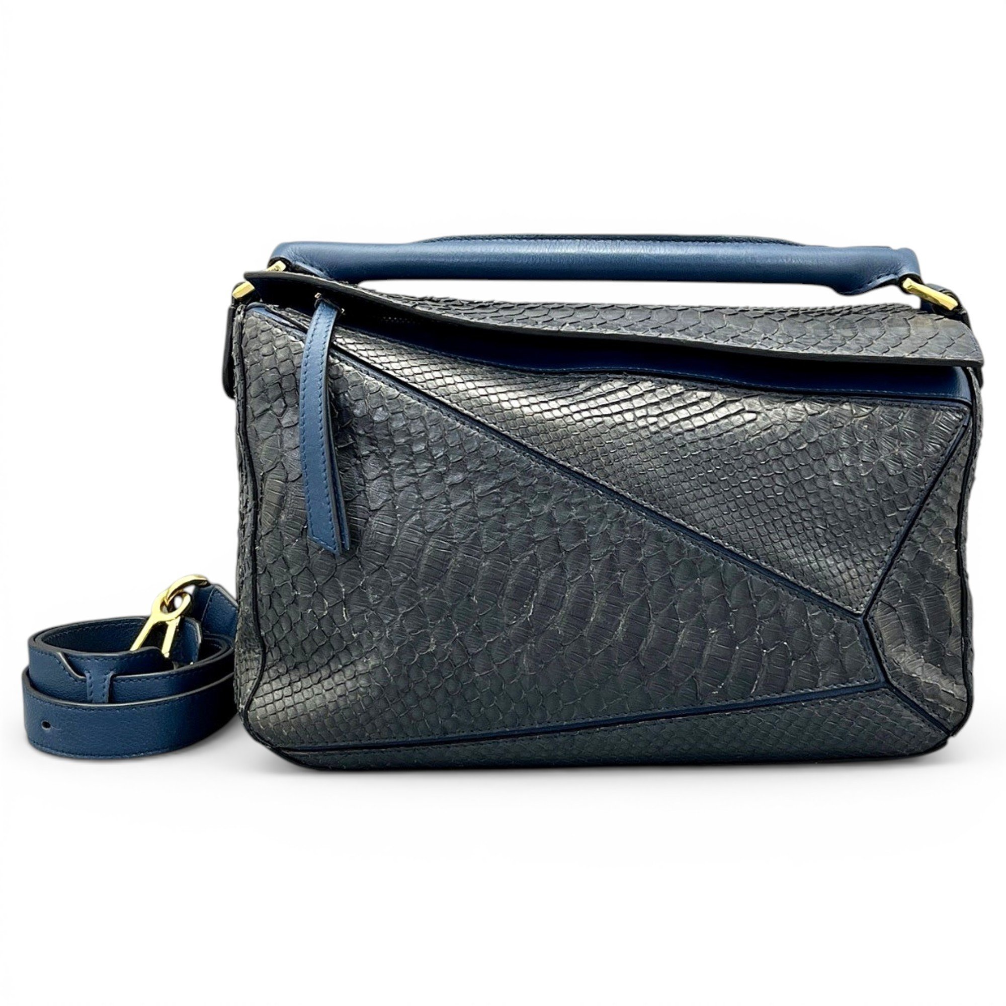 Puzzle leather handbag