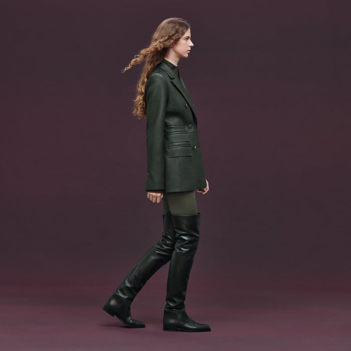 Vert Anglais Wrap Leather Suit Jacket