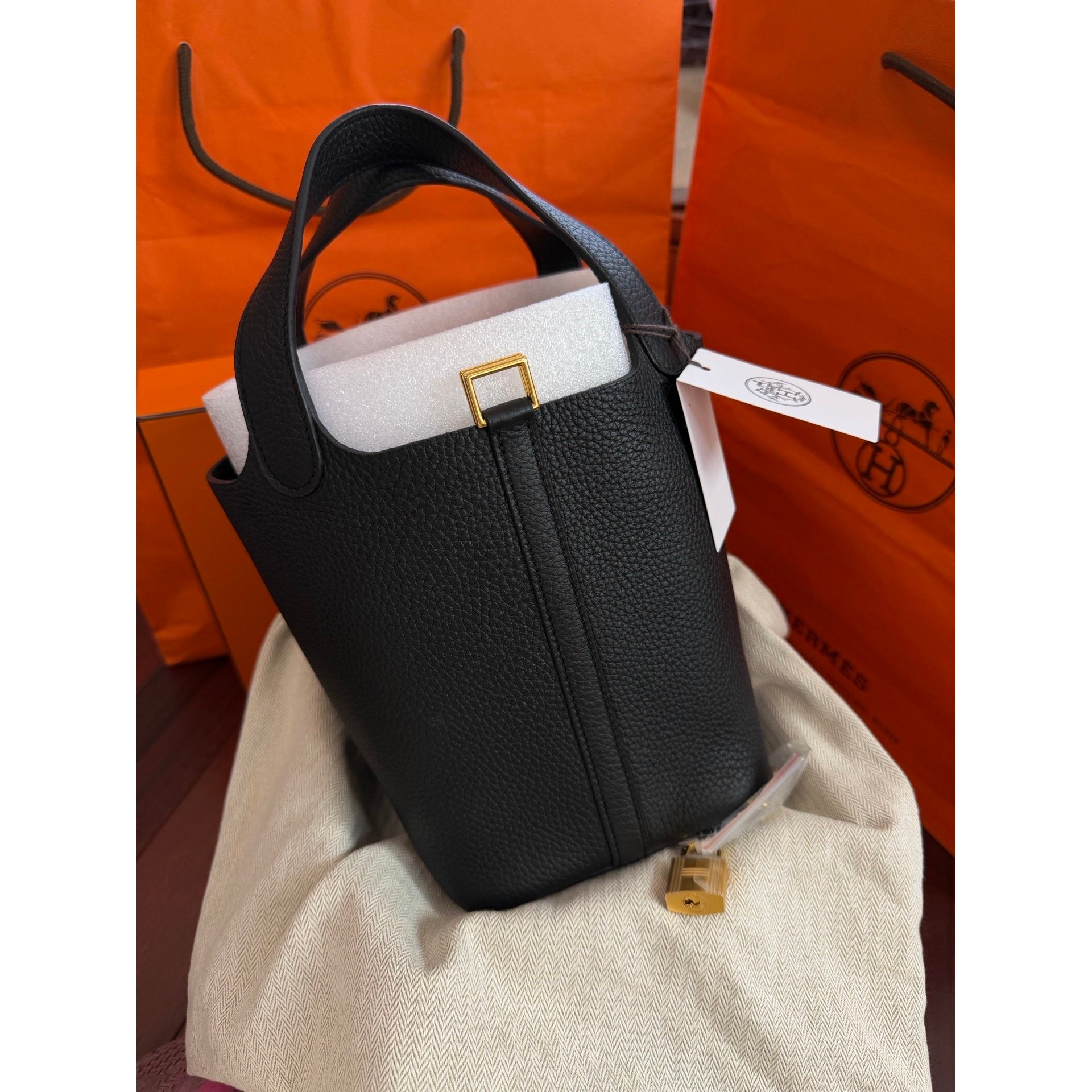 Picotin leather handbag