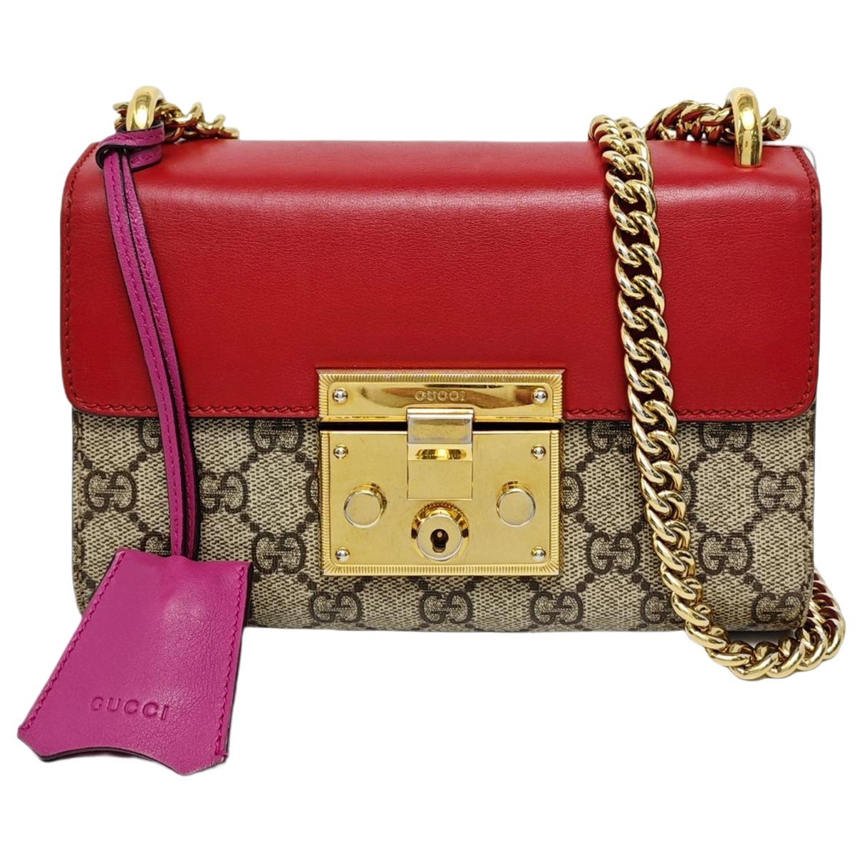 Padlock leather crossbody bag