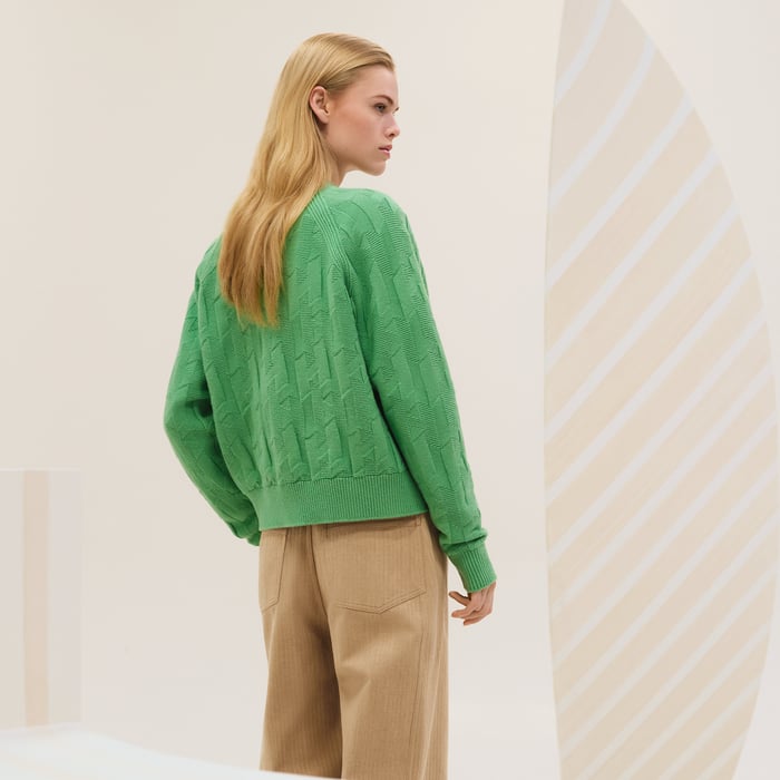 Vert Opaline "H" Long-sleeve Cardigan