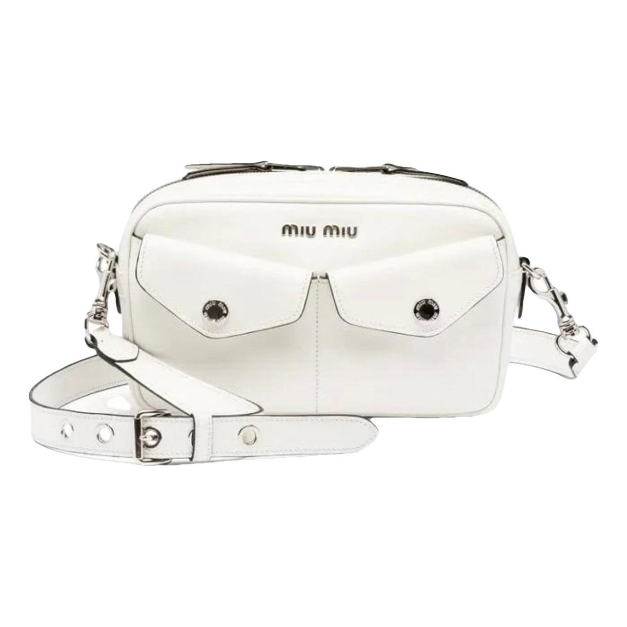 Pocket leather crossbody bag