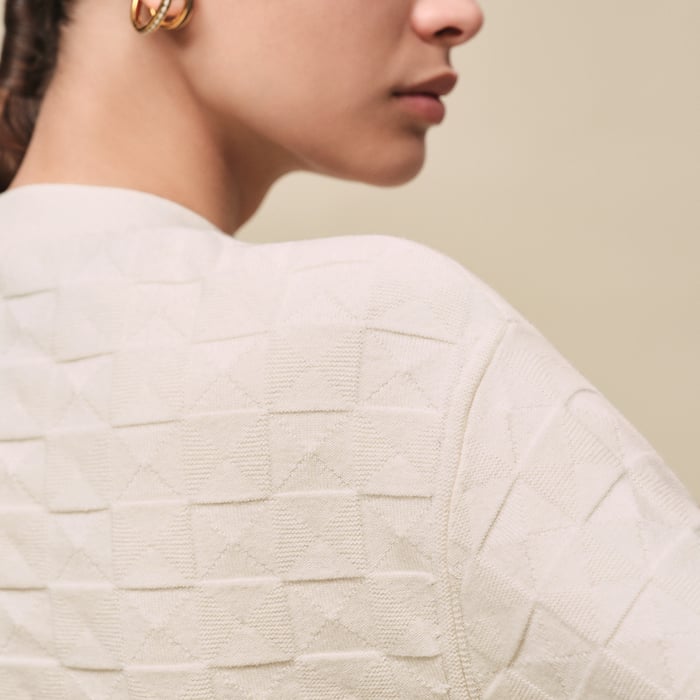 Blanc Naturel "Medor" Long-sleeve Cardigan