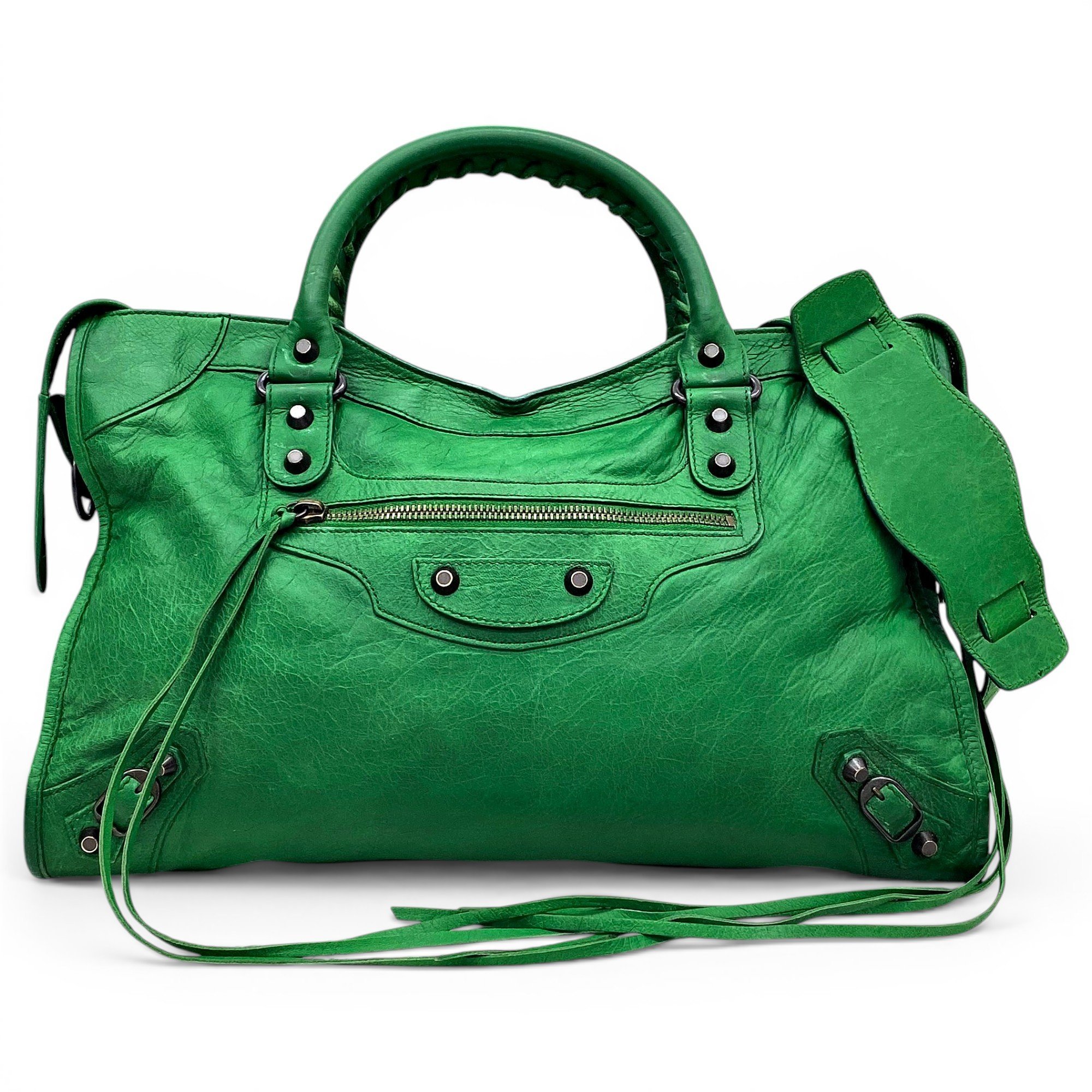 City leather handbag