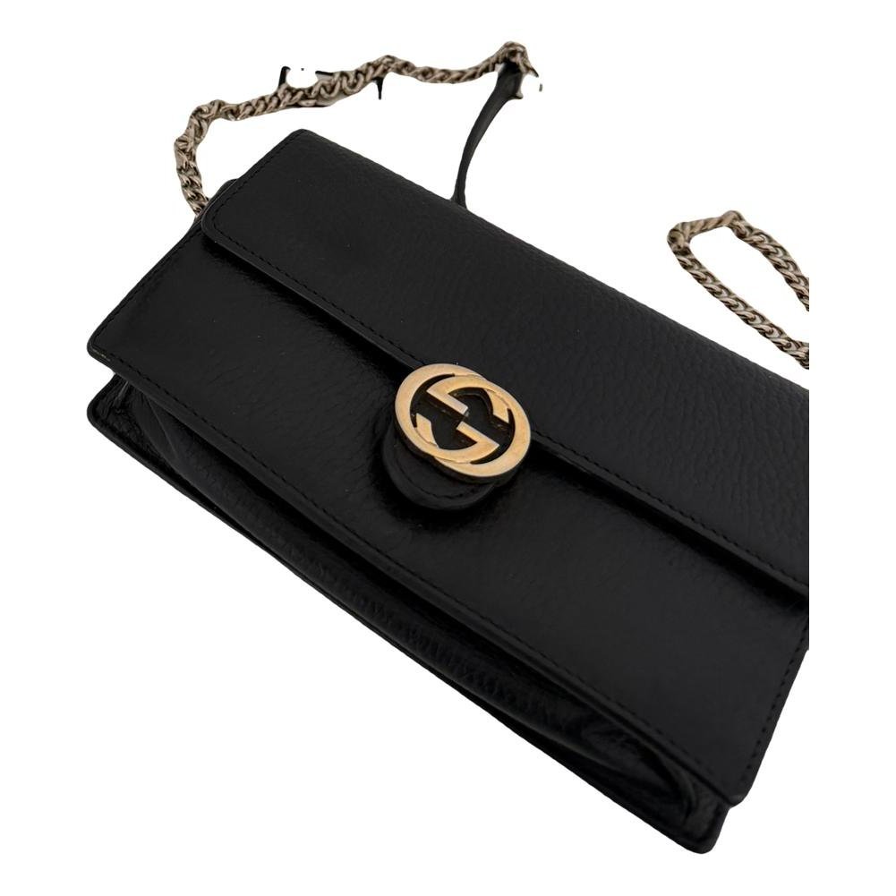 Interlocking leather handbag