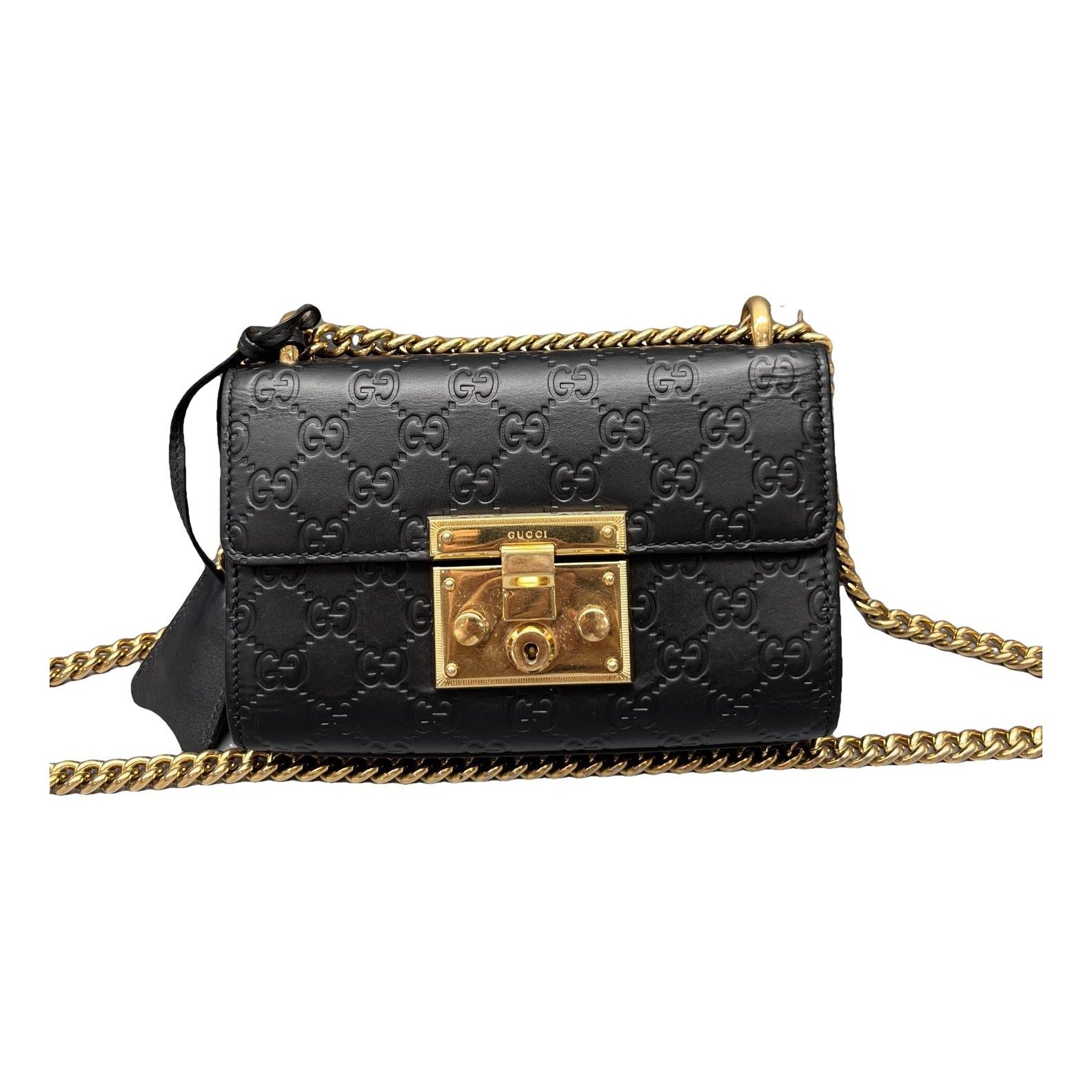 Padlock leather handbag