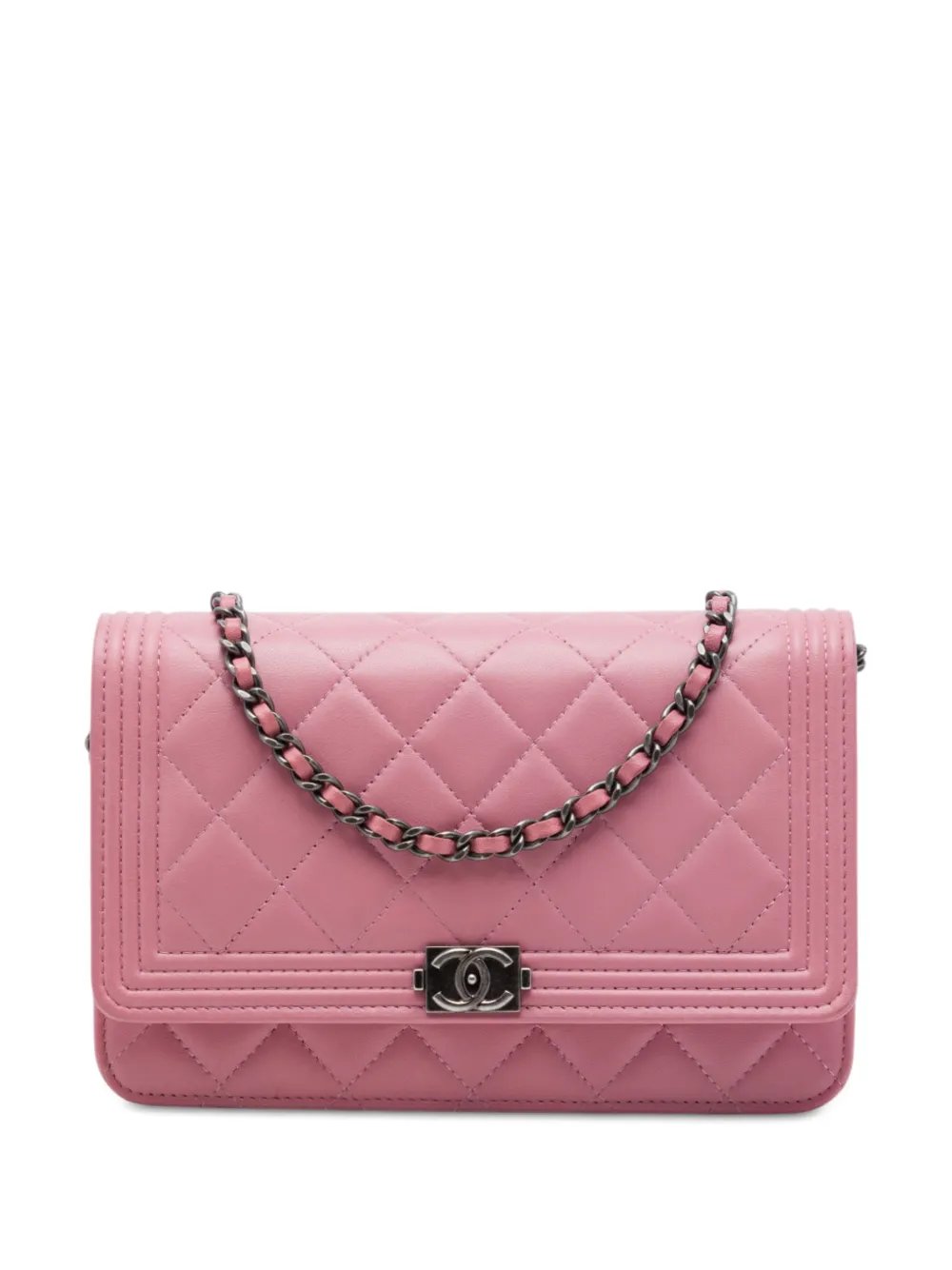 2015-2016 Quilted Lambskin Boy Wallet On Chain crossbody bag