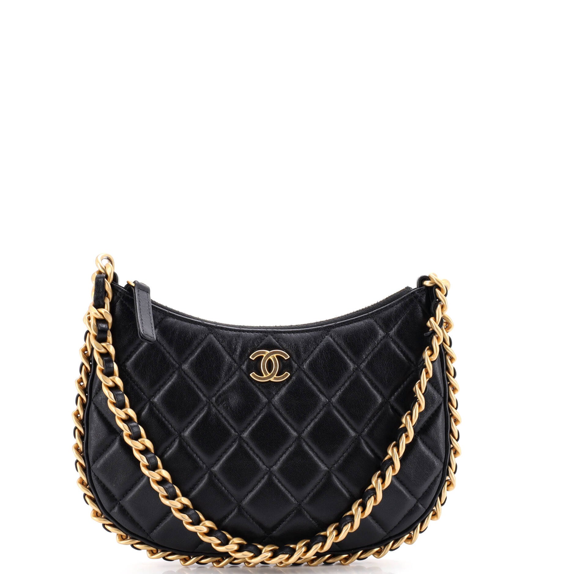 CC Chain Around Hobo Quilted Lambskin