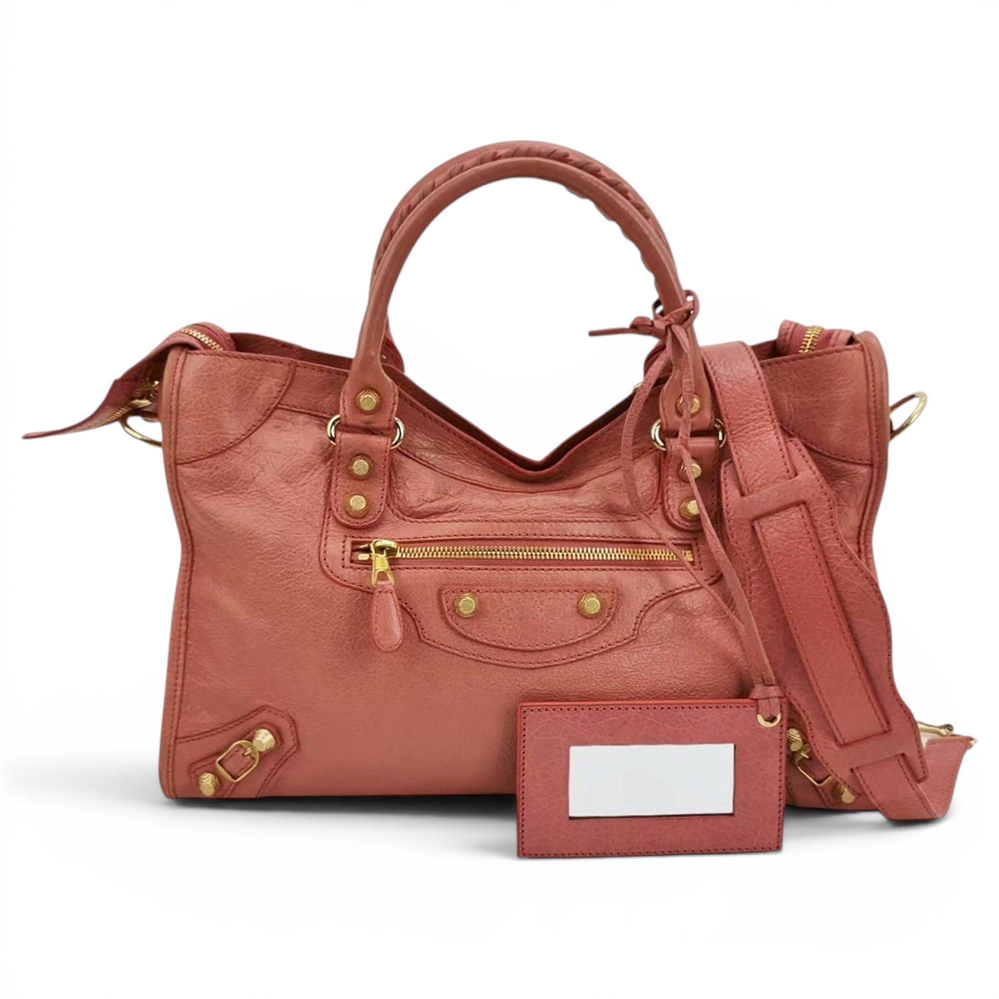 City leather handbag