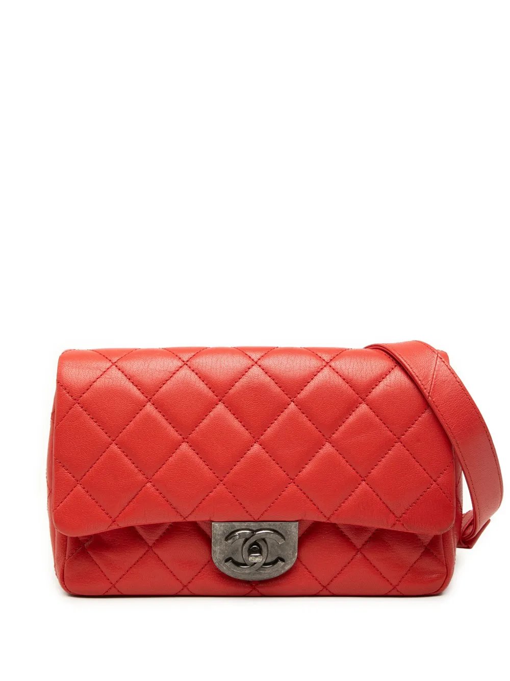 2016-2017 Small Quilted Goatskin Double Carry Waist Chain Flap satchel