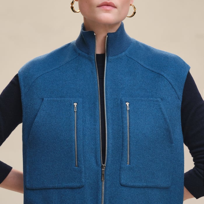 Bleu Payne Long Bomber Vest