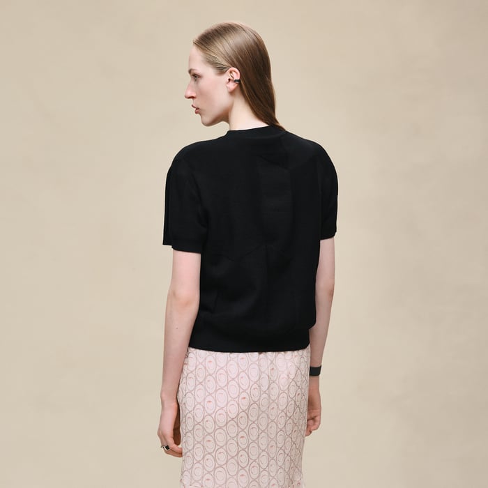 Noir "H Voyage" Short-sleeve Sweater