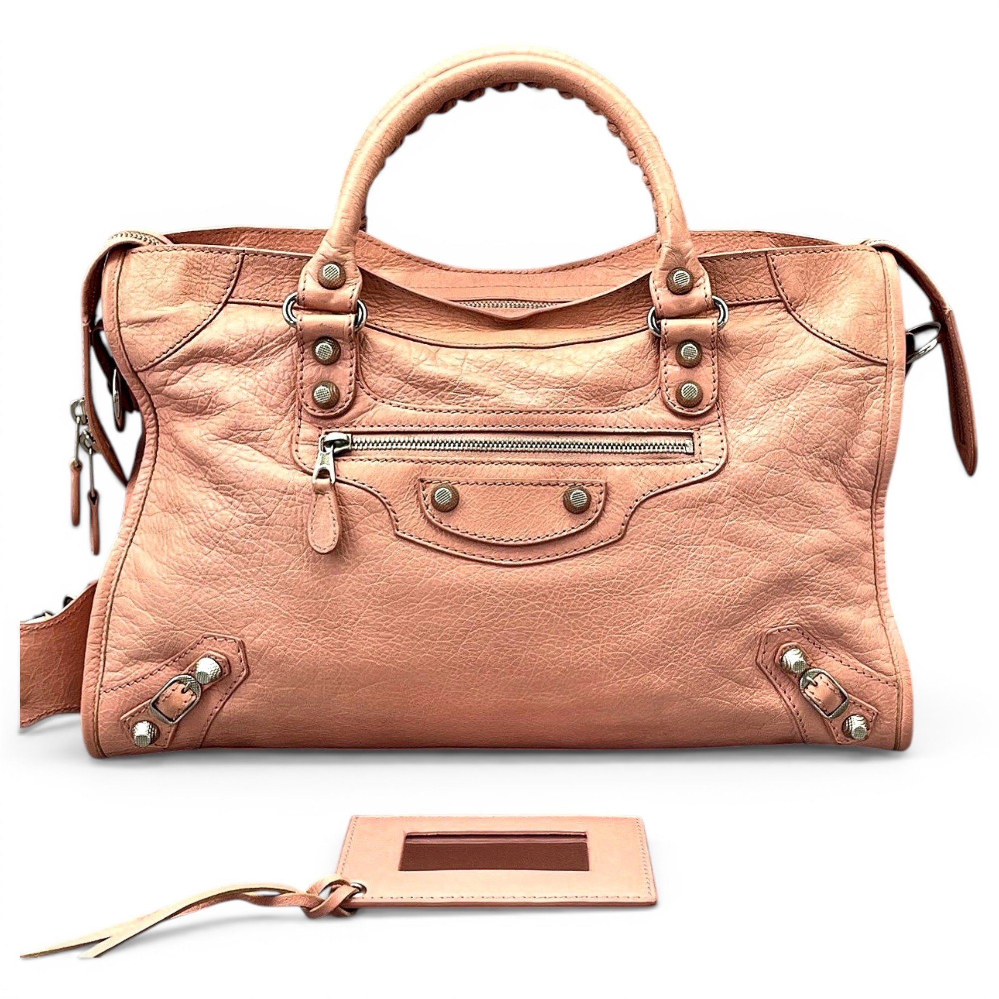 City leather handbag