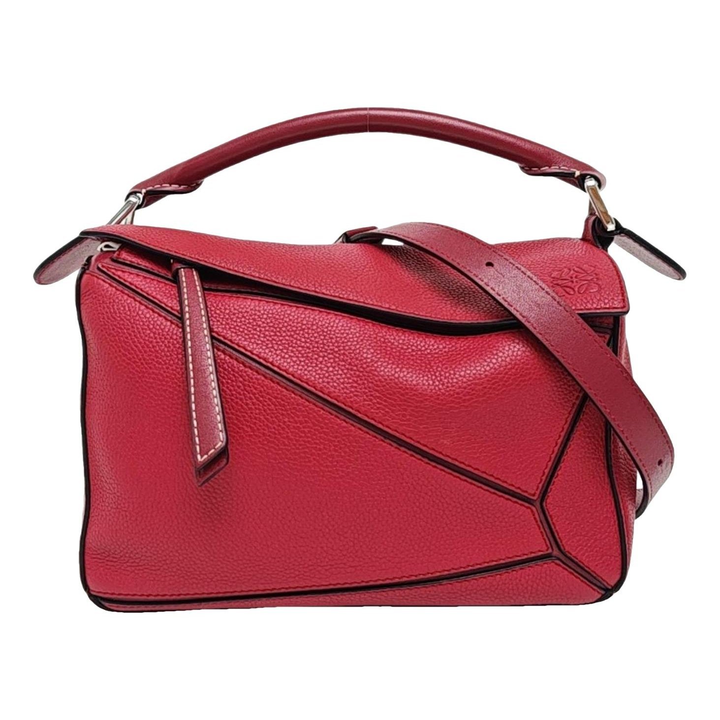 Puzzle leather handbag