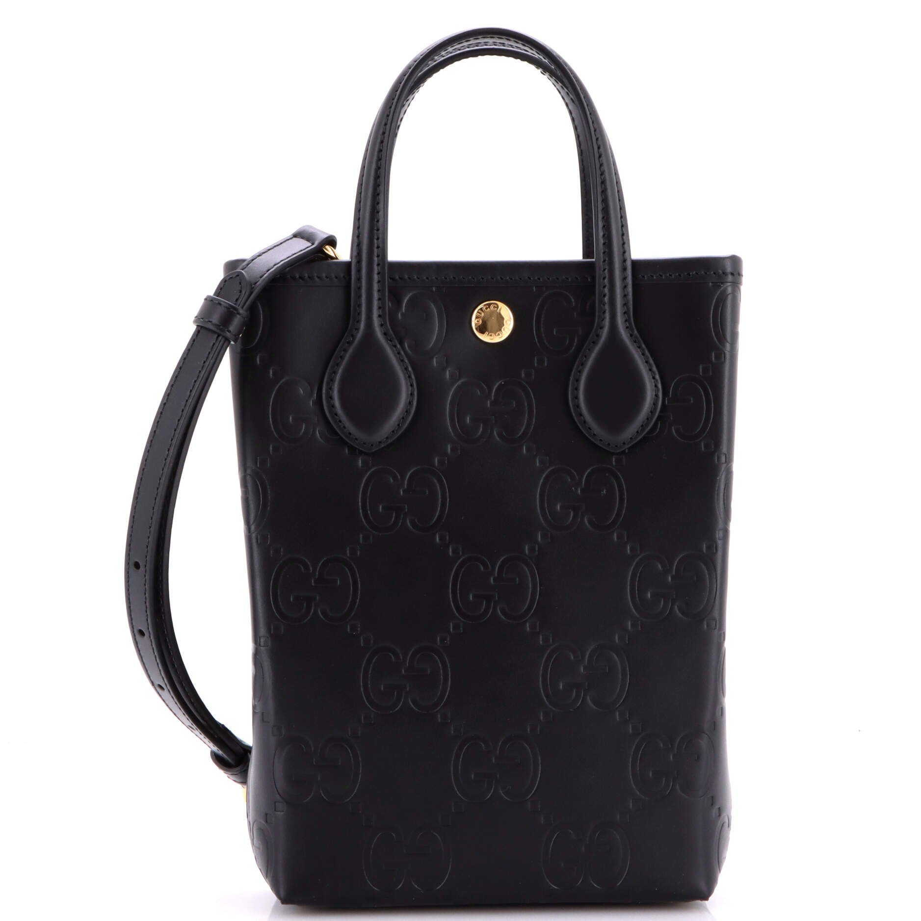 Gucci Vertical Tote GG Embossed Leather Mini