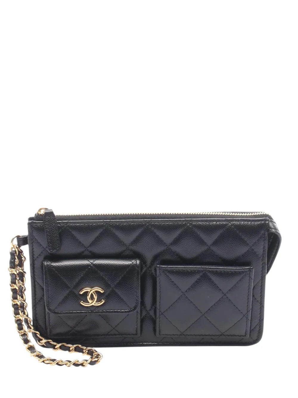 2021-2026 Quilted Caviar Polly Pocket Wristlet Pouch clutch bag
