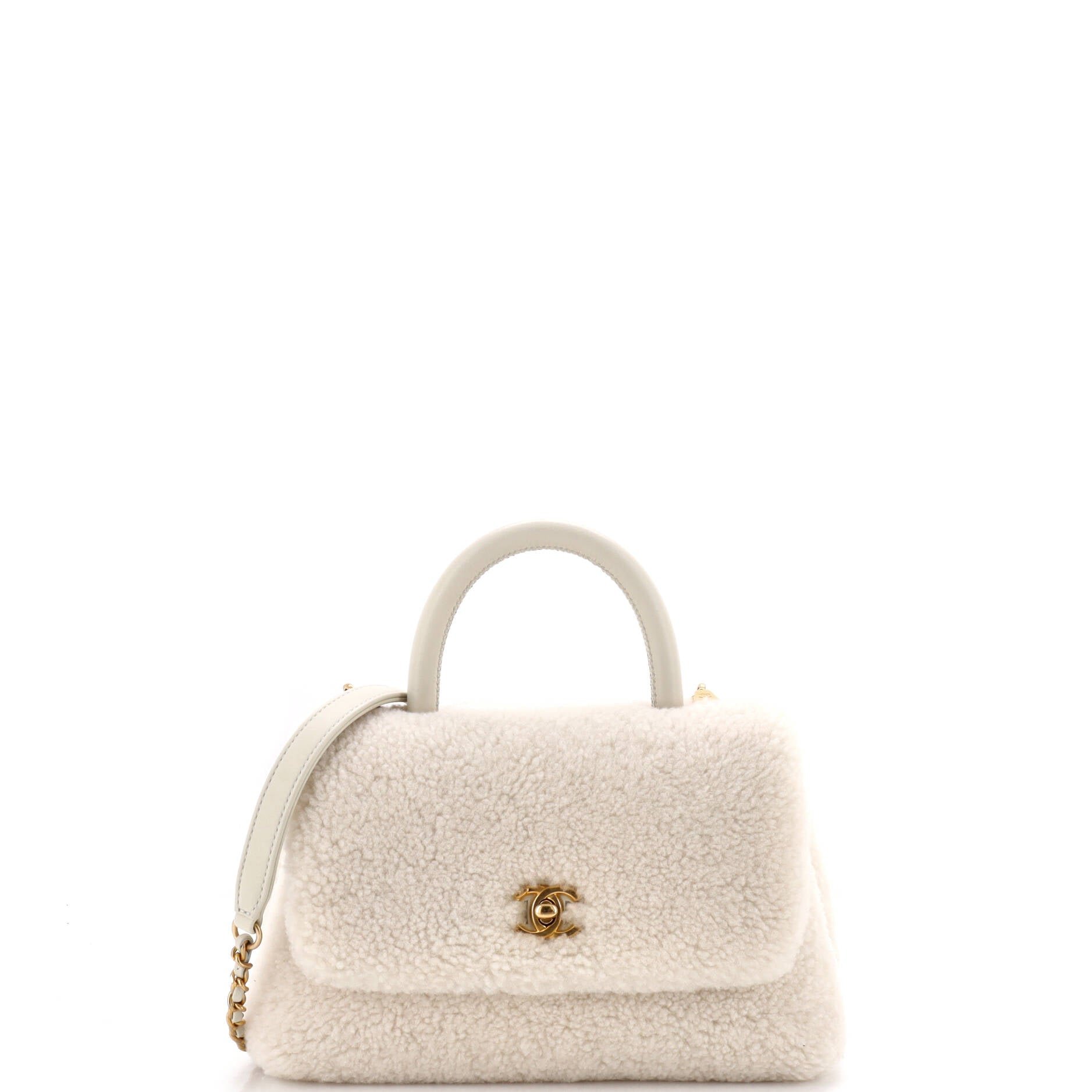 Coco Top Handle Bag Shearling Small