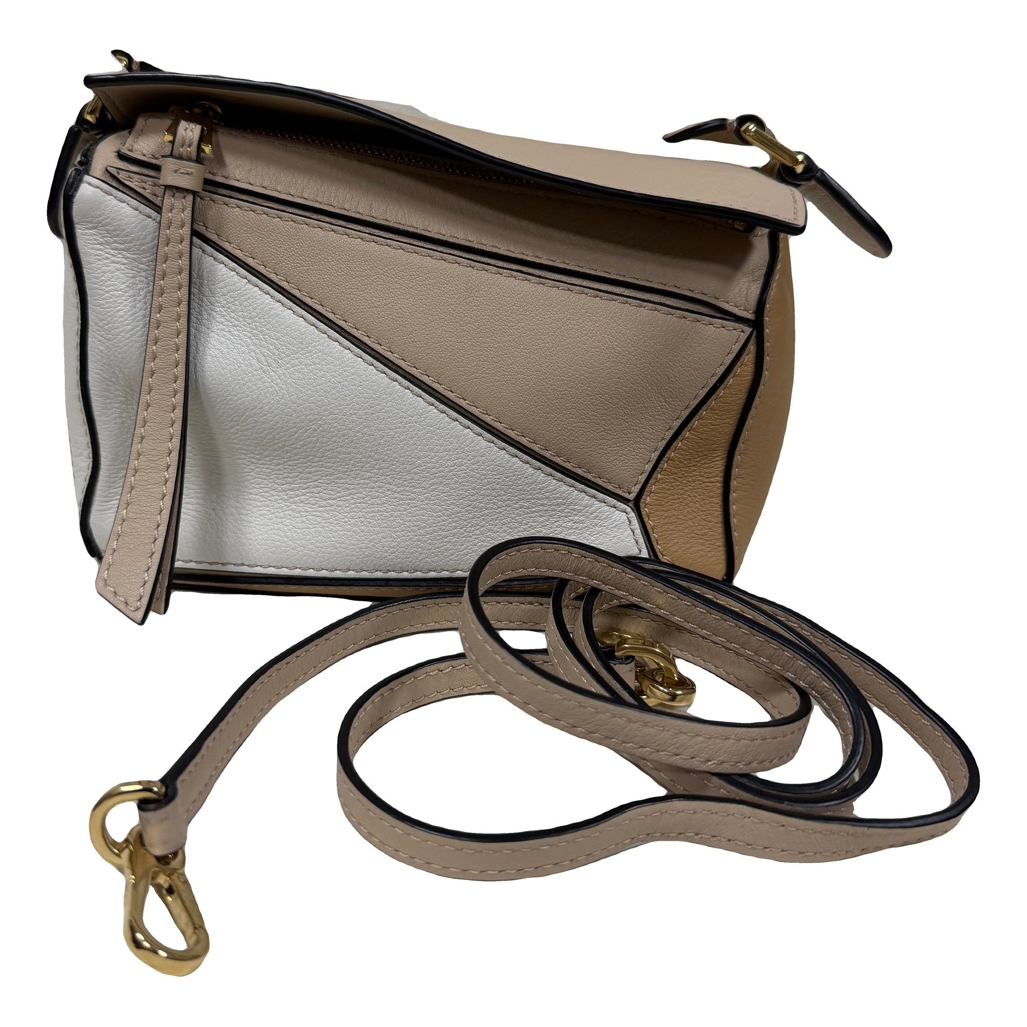 Puzzle leather handbag