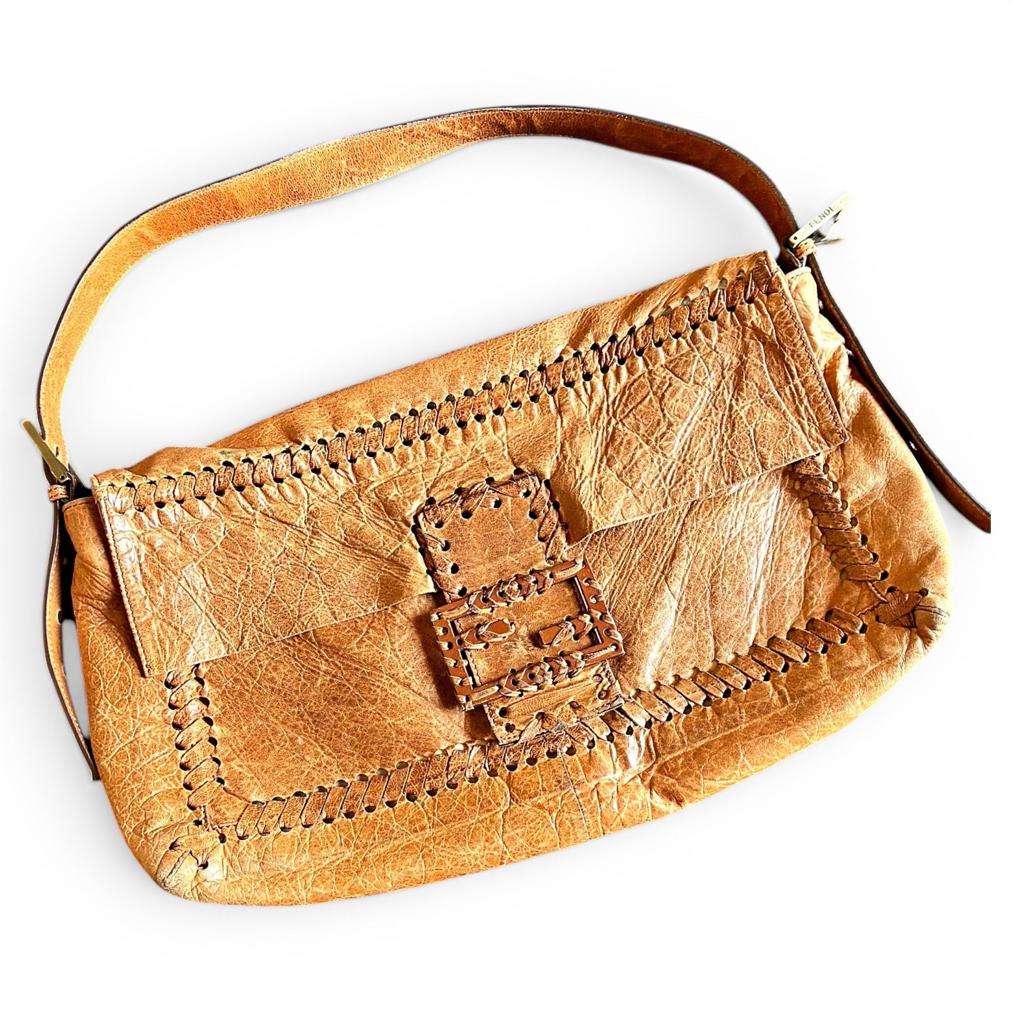 Baguette leather handbag