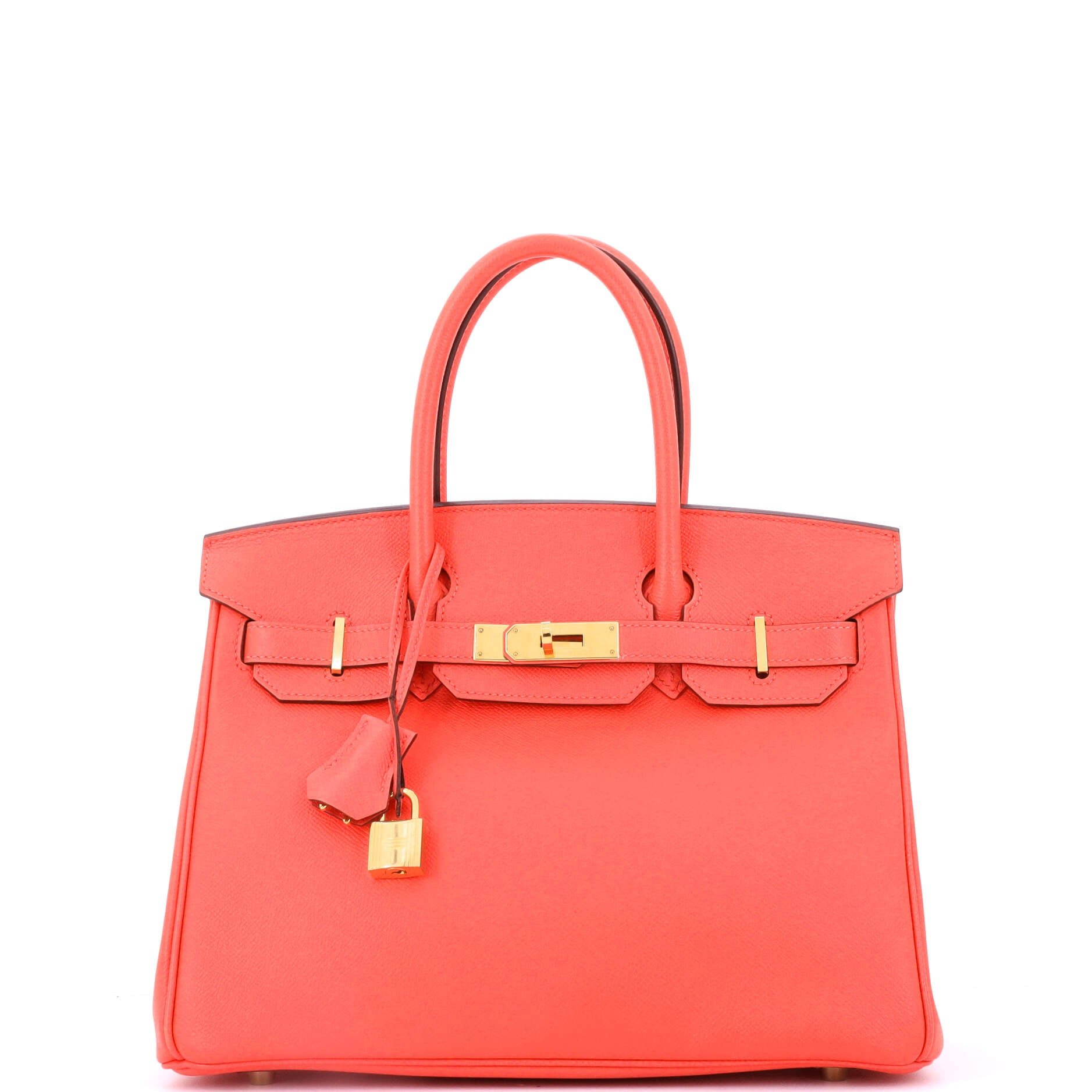 Hermes Birkin Handbag Rouge Pivoine Epsom with Gold Hardware 30