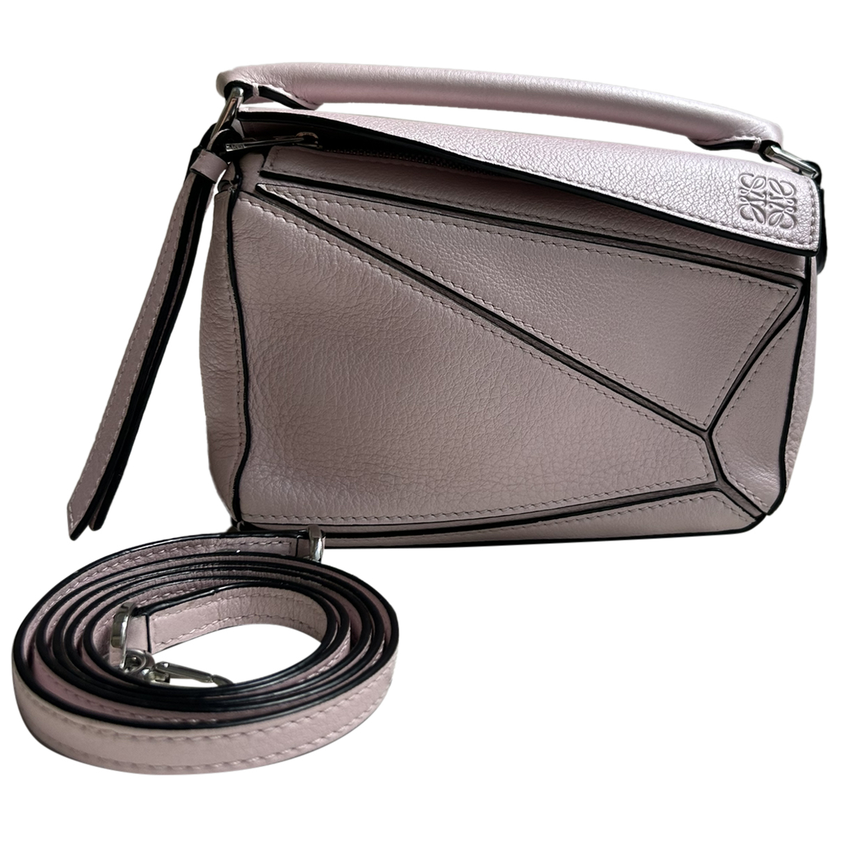 Puzzle leather handbag