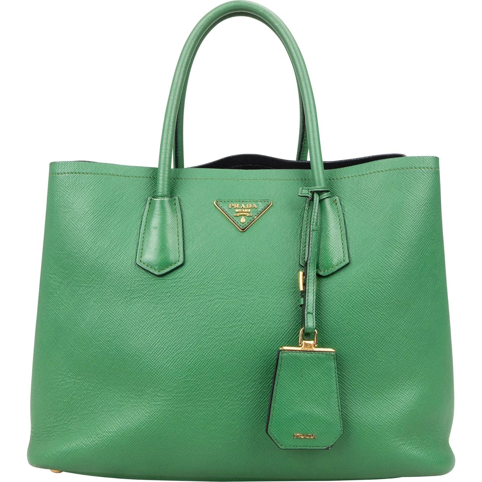 Double leather handbag