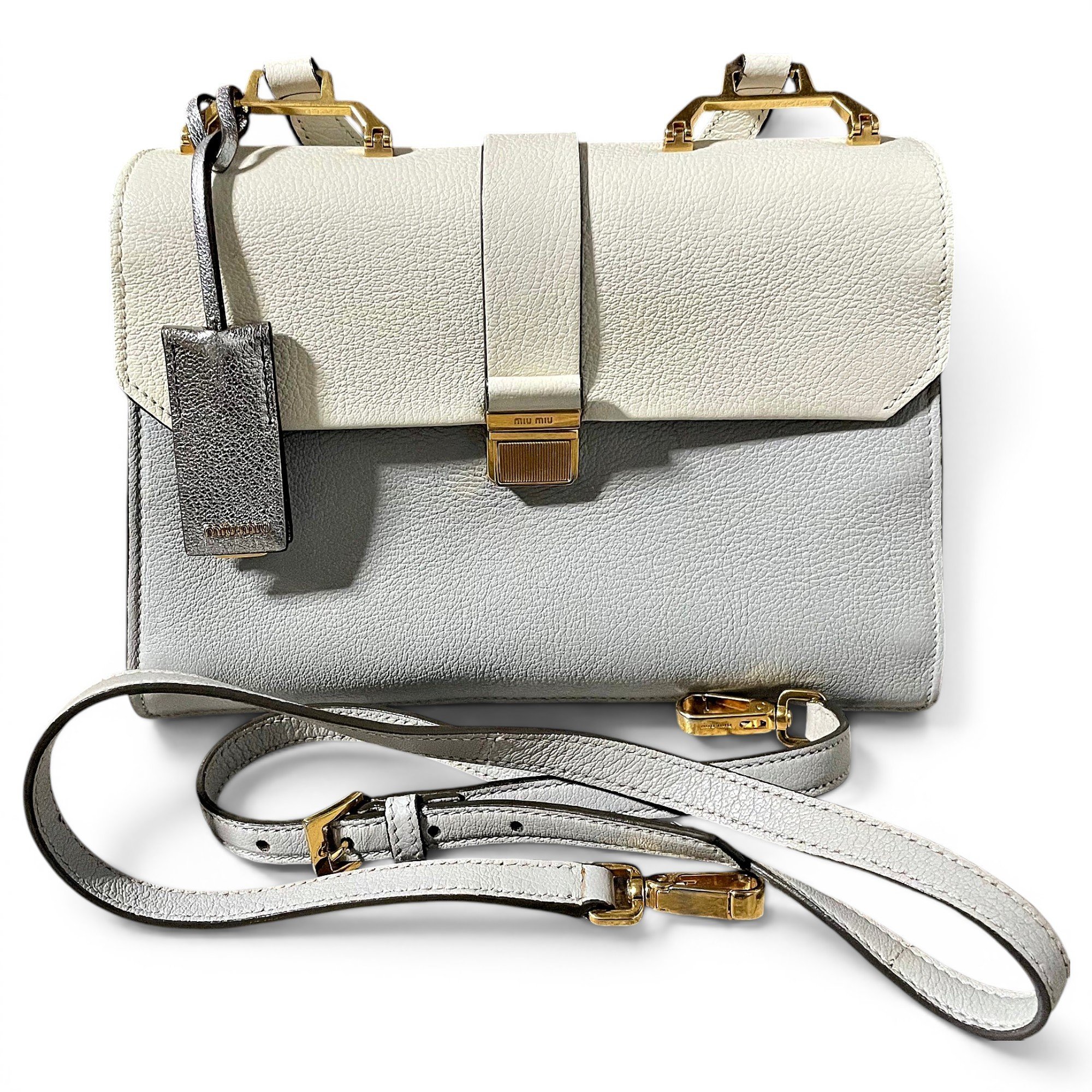 Madras leather handbag