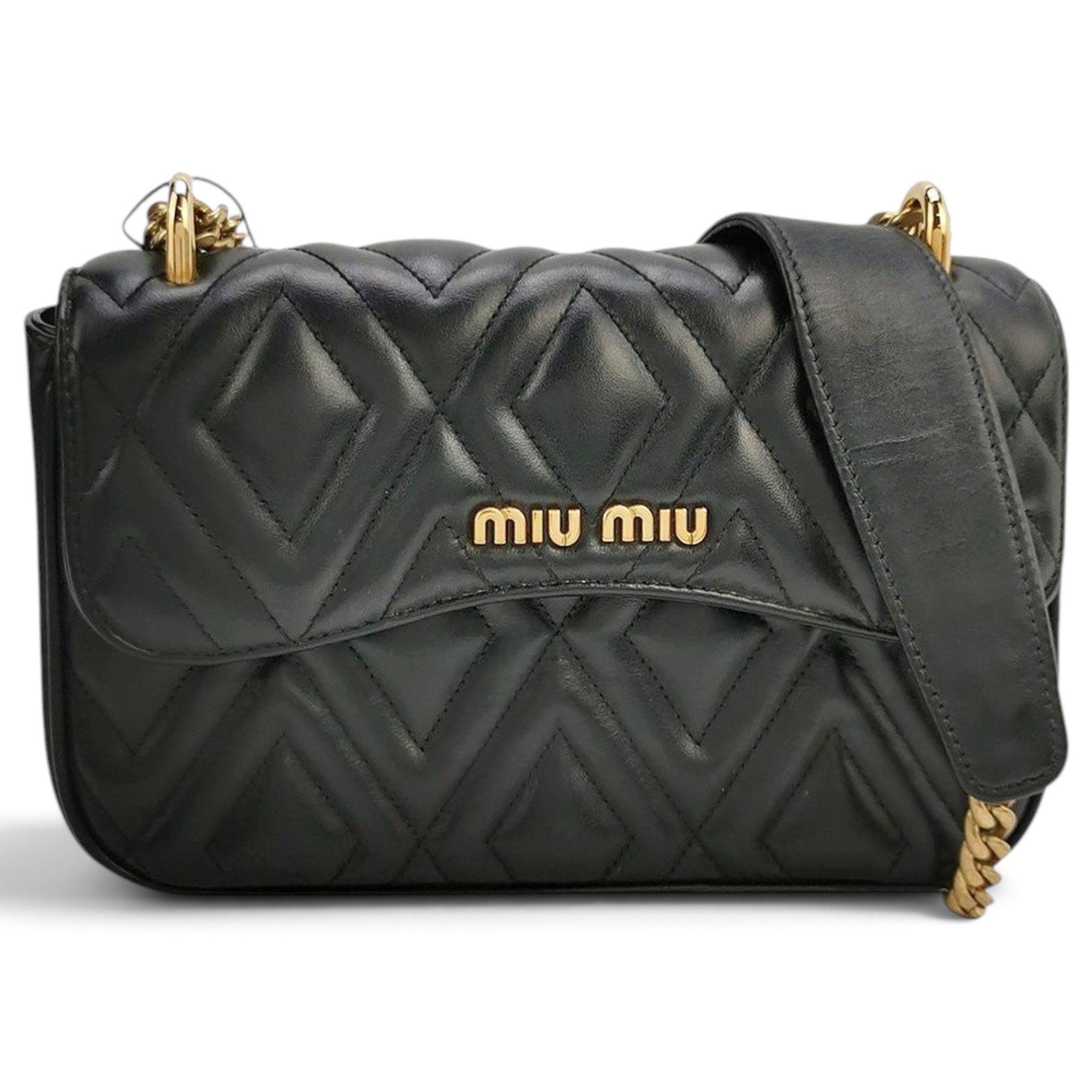Miu Logo leather handbag