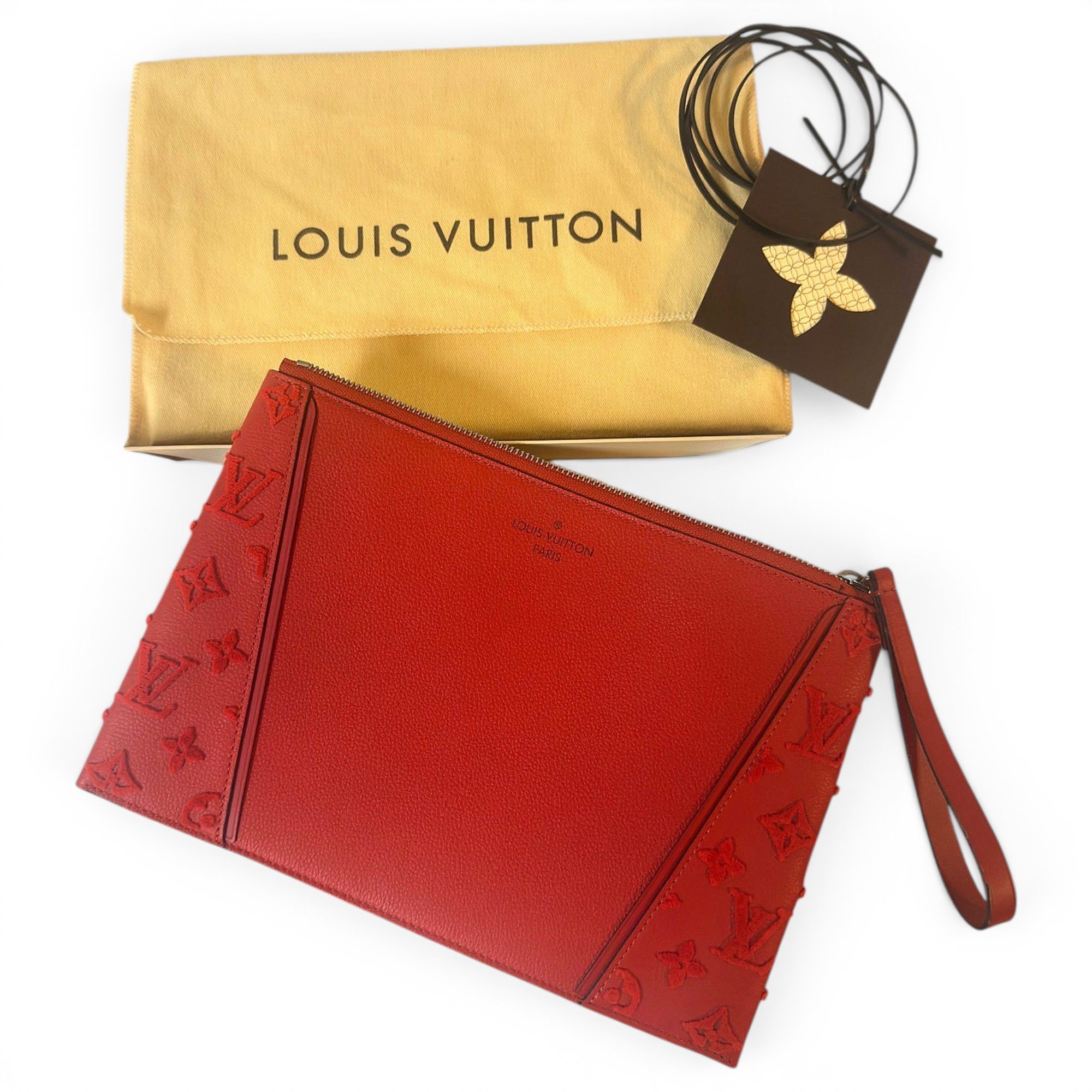 Leather clutch bag