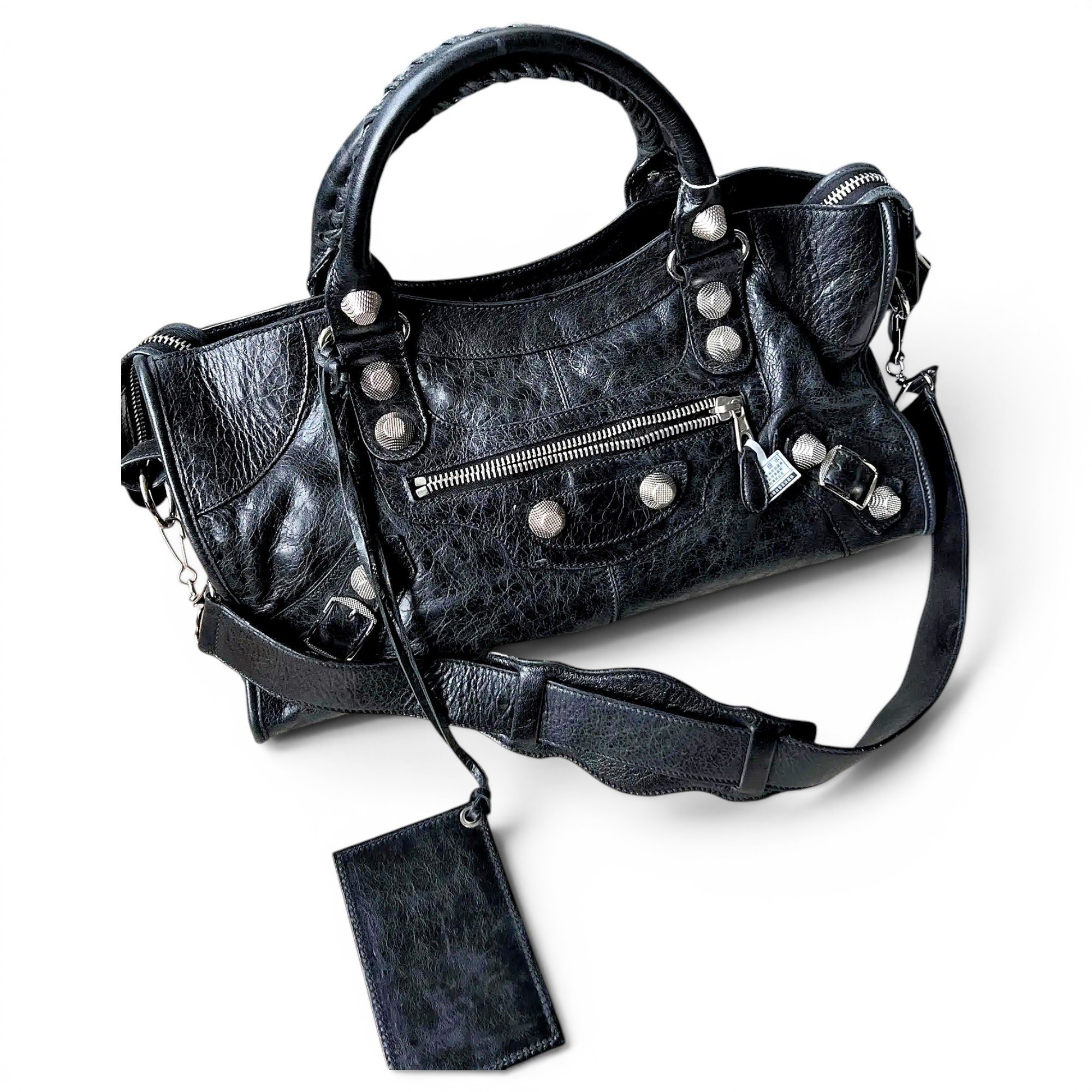 City leather handbag
