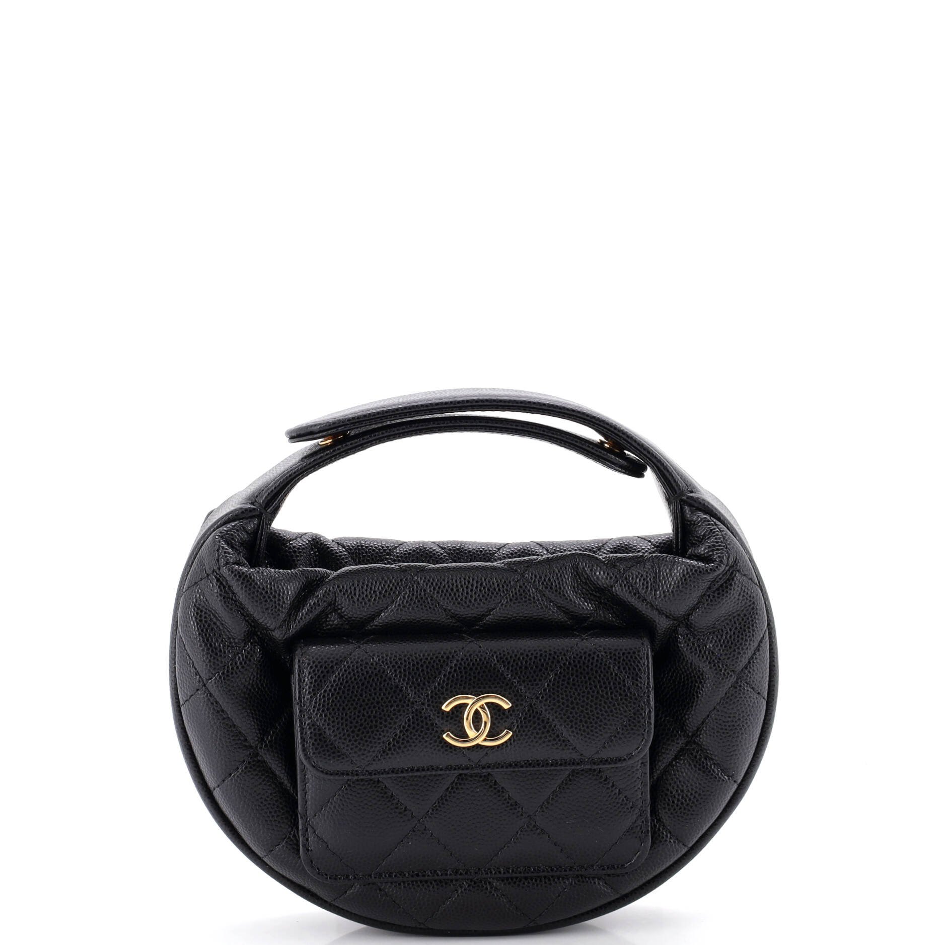 Polly Pocket Pouch Hobo Quilted Caviar Mini
