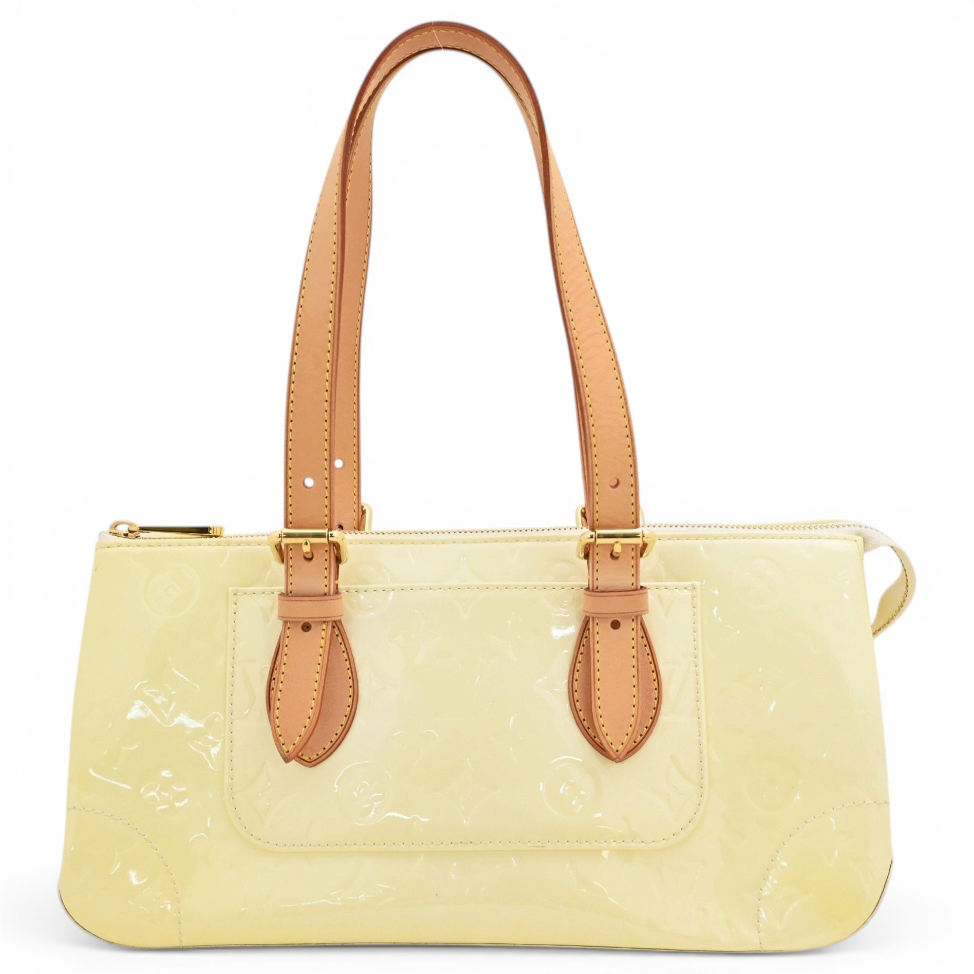 Rosewood patent leather handbag