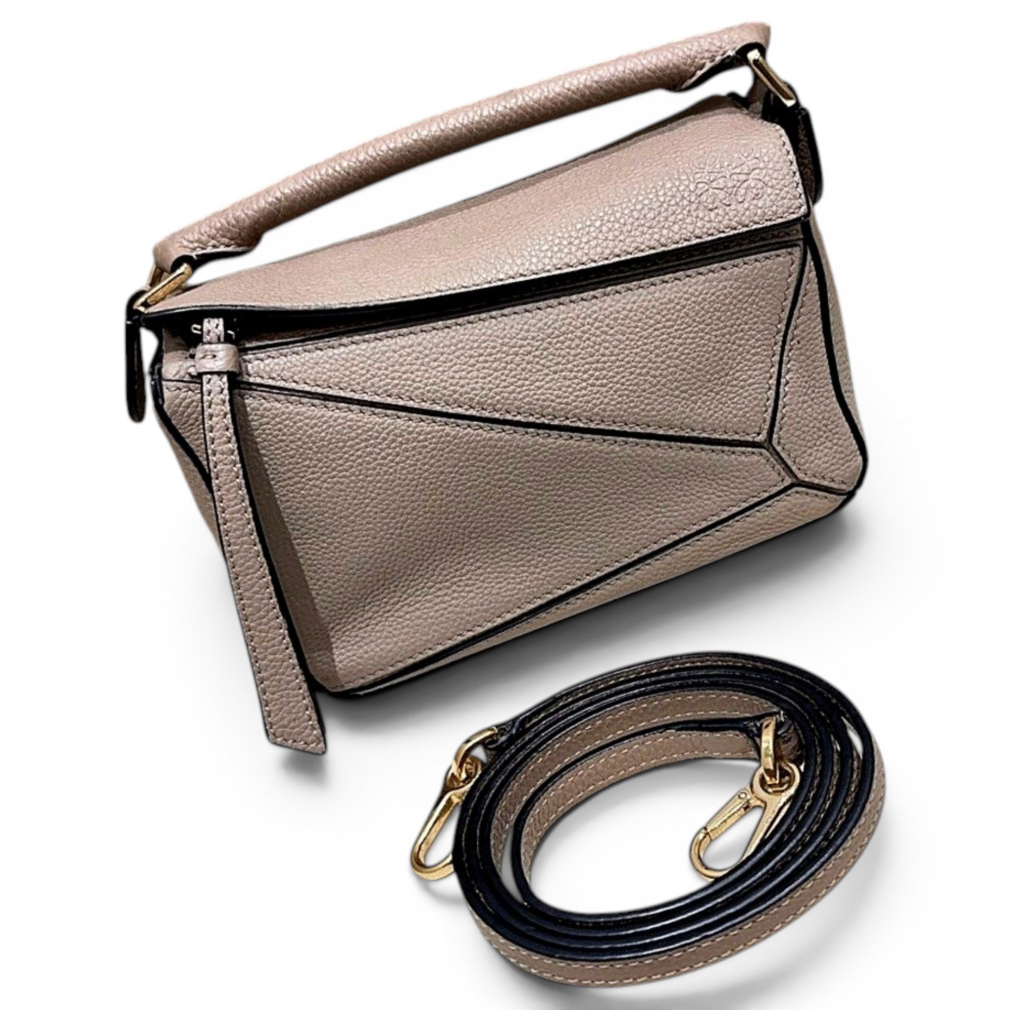 Puzzle leather handbag
