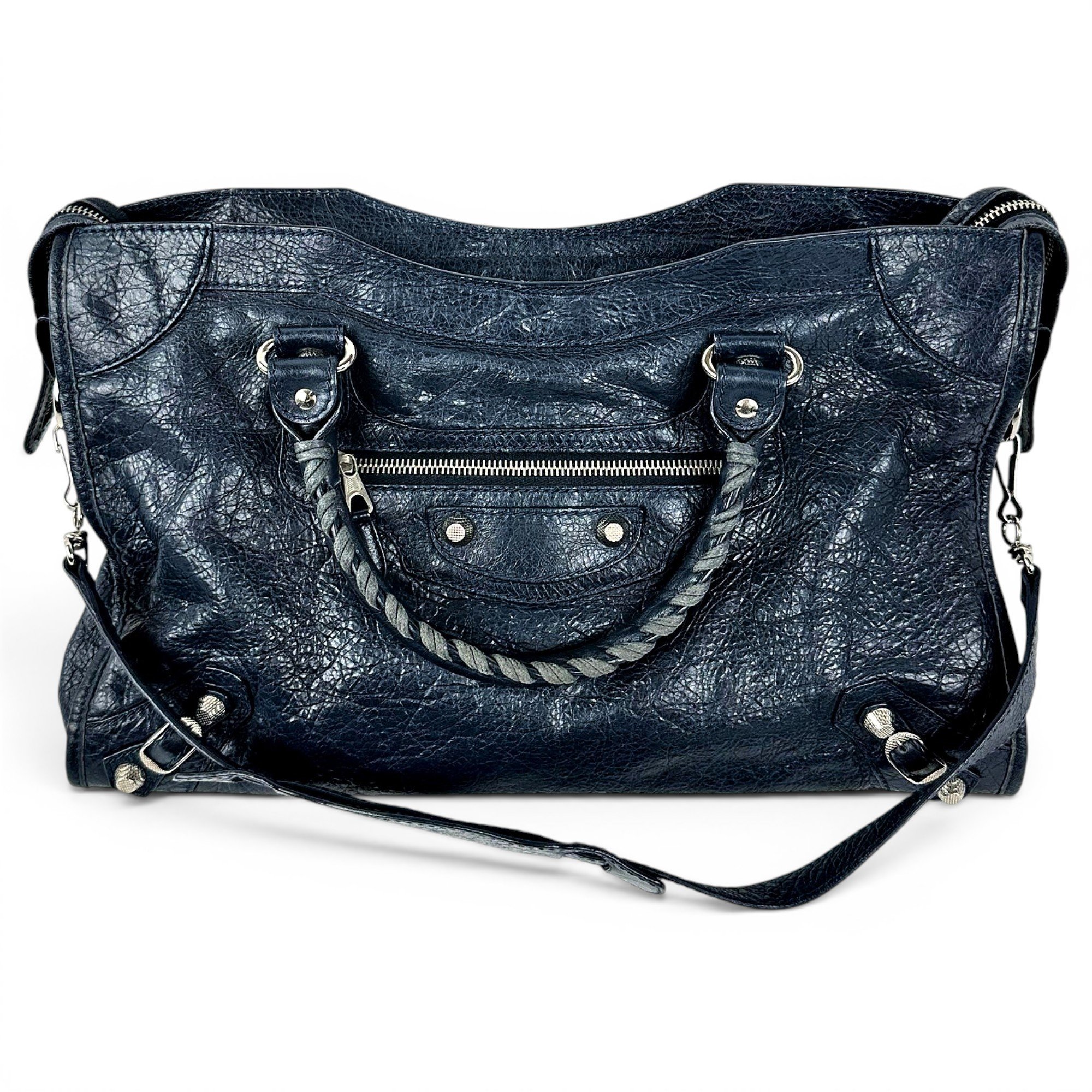 City leather handbag