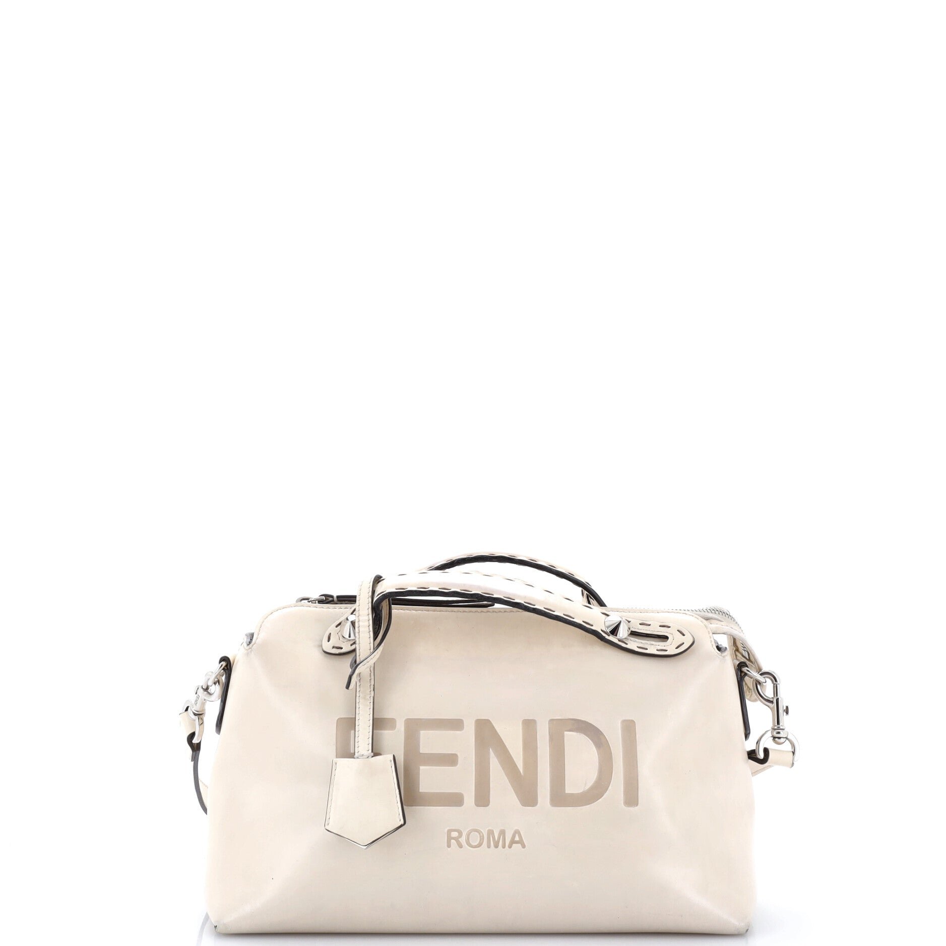 Logo By The Way Satchel Embossed Leather Medium