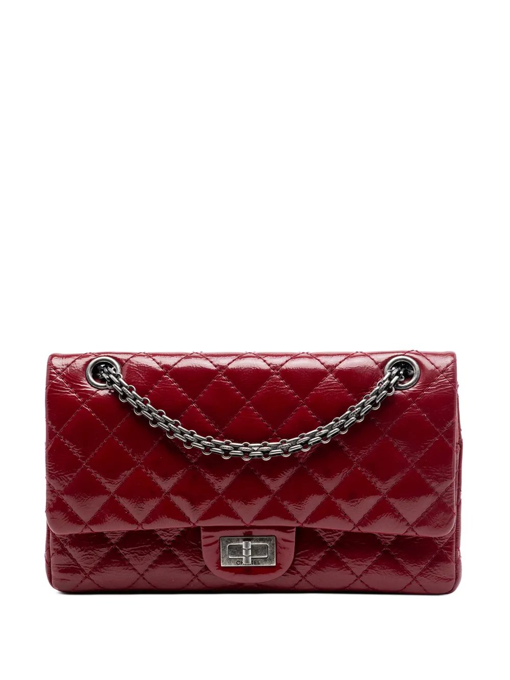 2010-2011 Quilted Crinkled Patent Reissue 2.55 Double Flap 225 shoulder bag