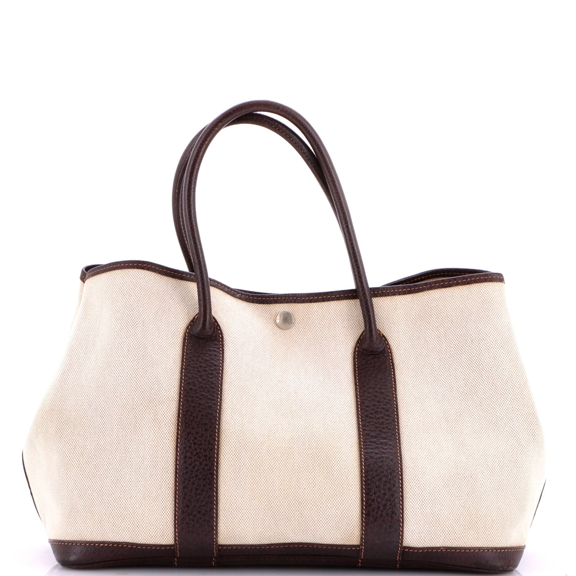 Garden Party Tote Toile and Leather 36