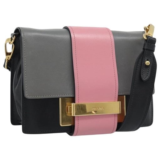 Ribbon leather handbag