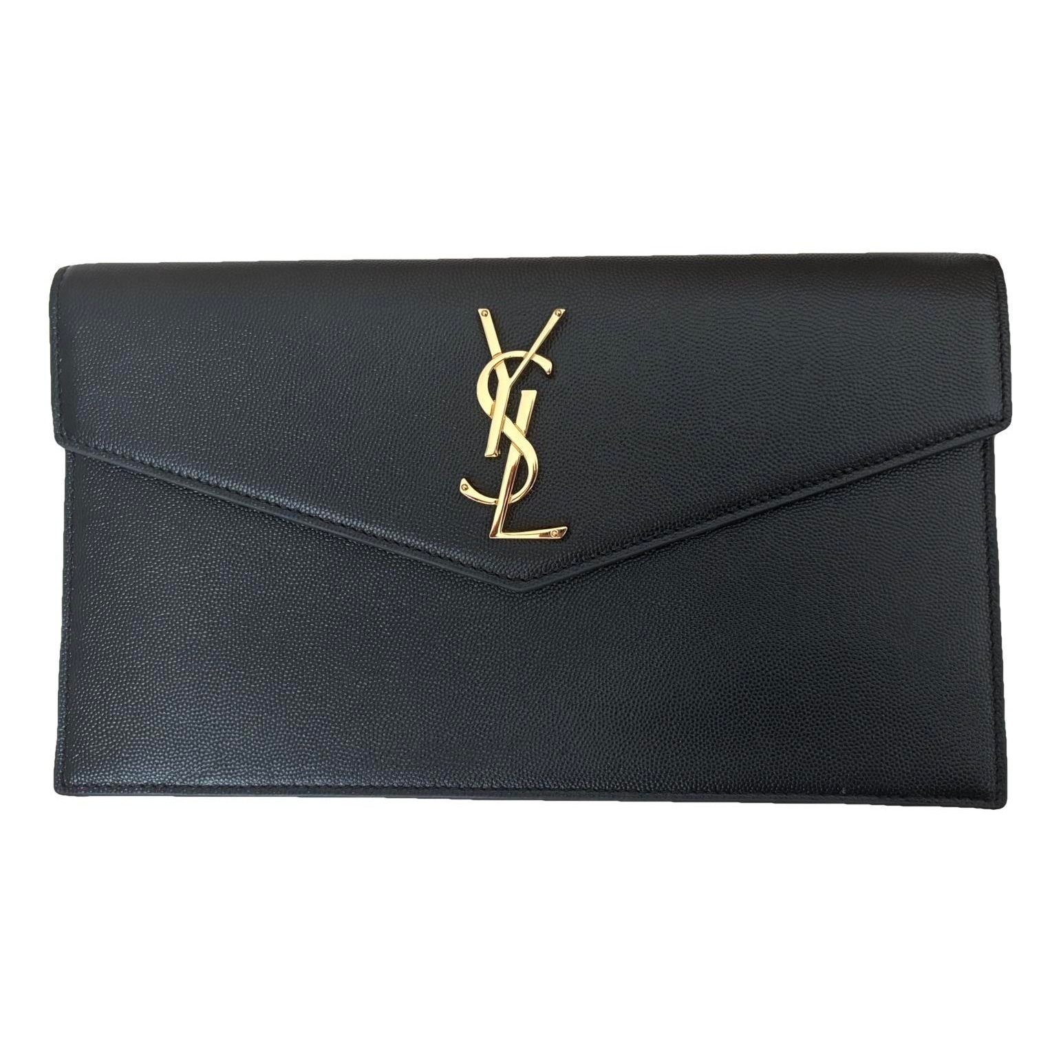 Leather clutch bag
