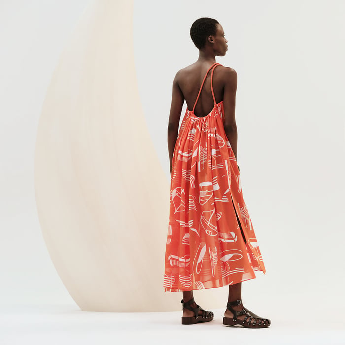 Orange Corail "Thalassa Tattoo" Beach Dress